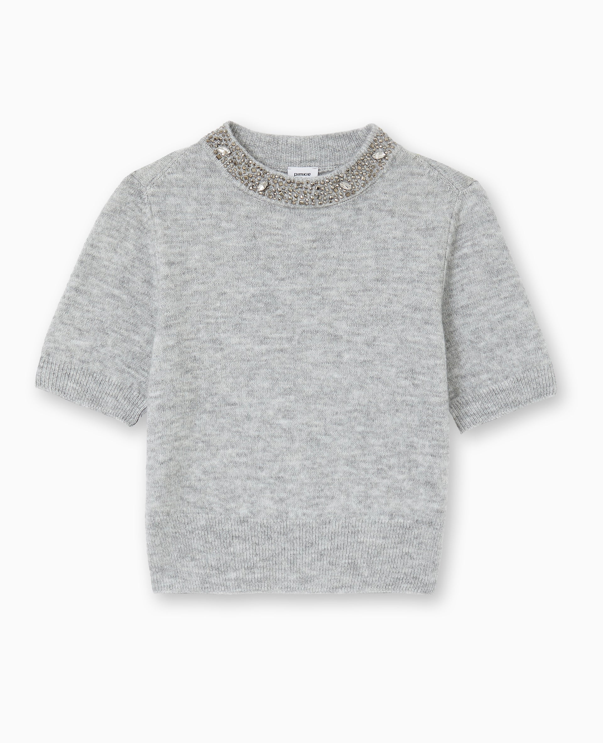 Pull manches courtes avec brillants