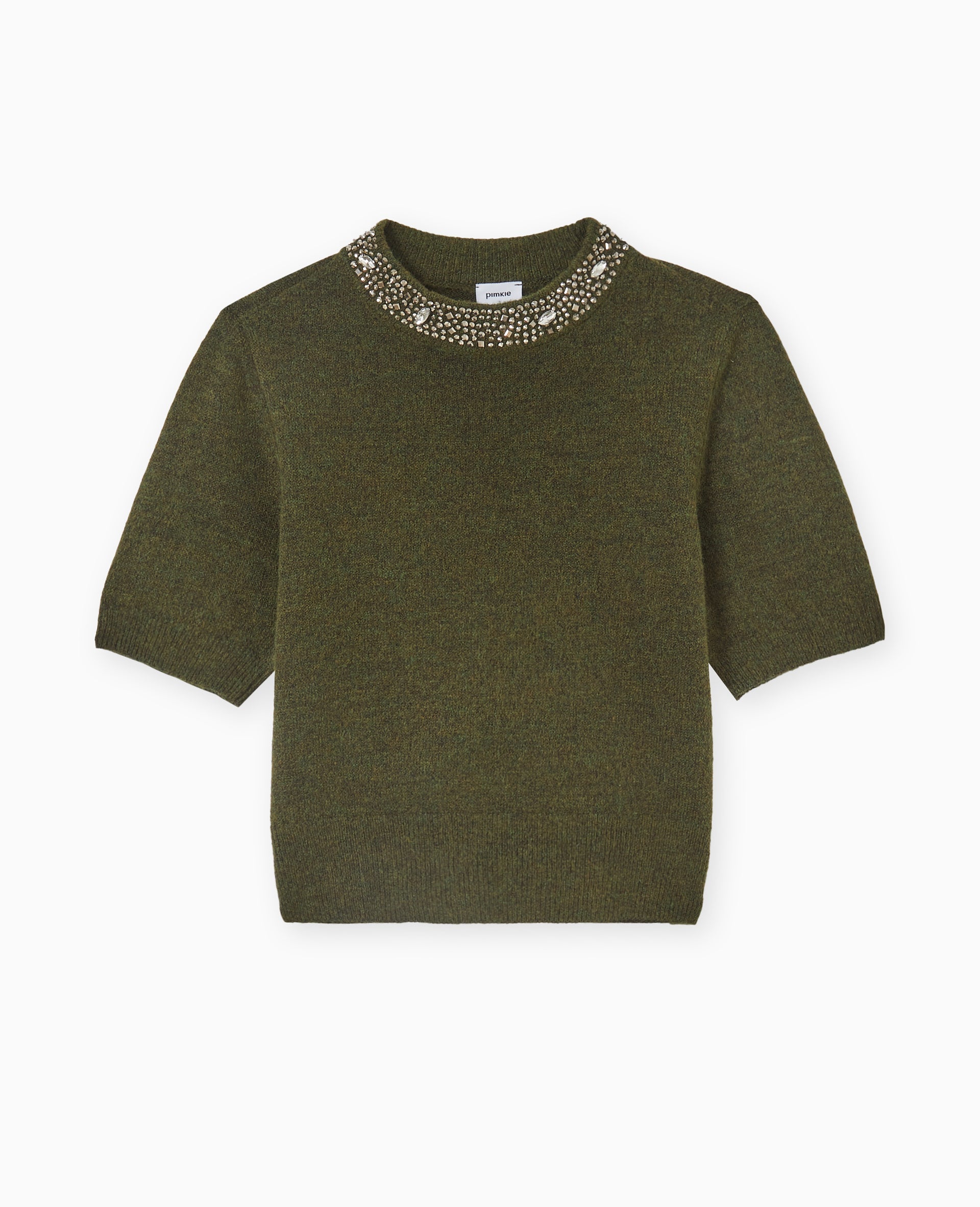 Pull manches courtes avec brillants