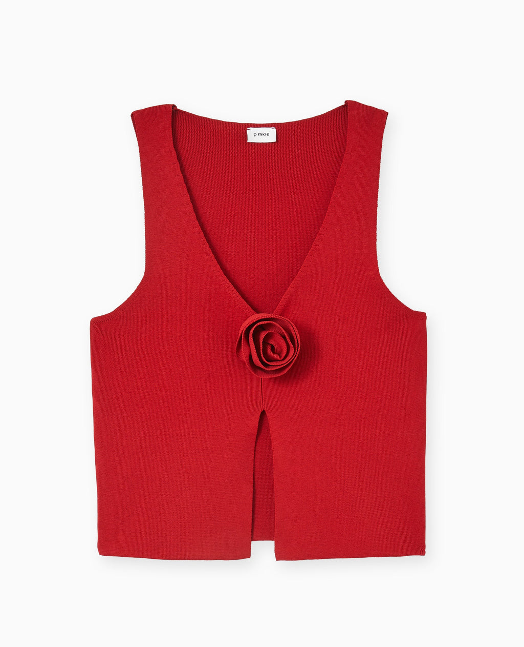 Top sans manches en maille avec fleur