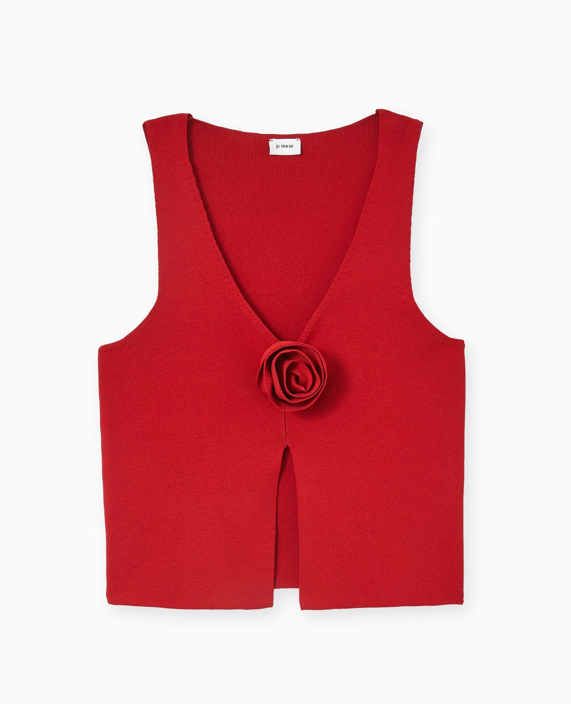 Top sans manches en maille avec fleur