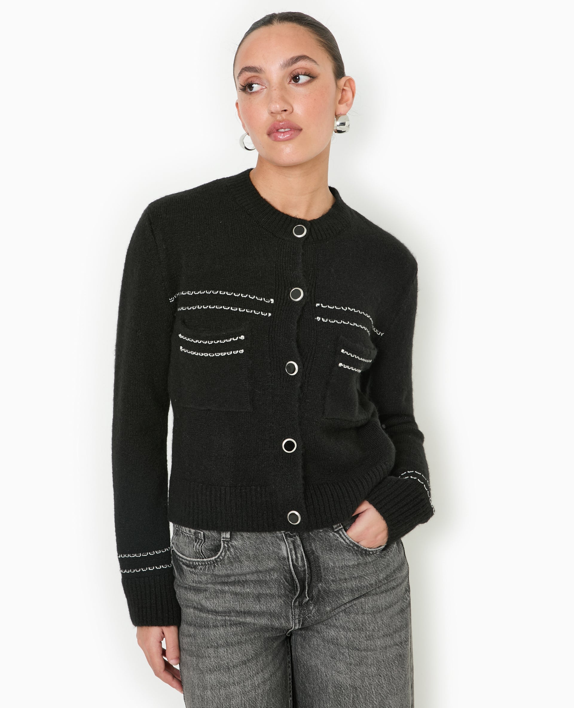 Gilet avec détails contrastés