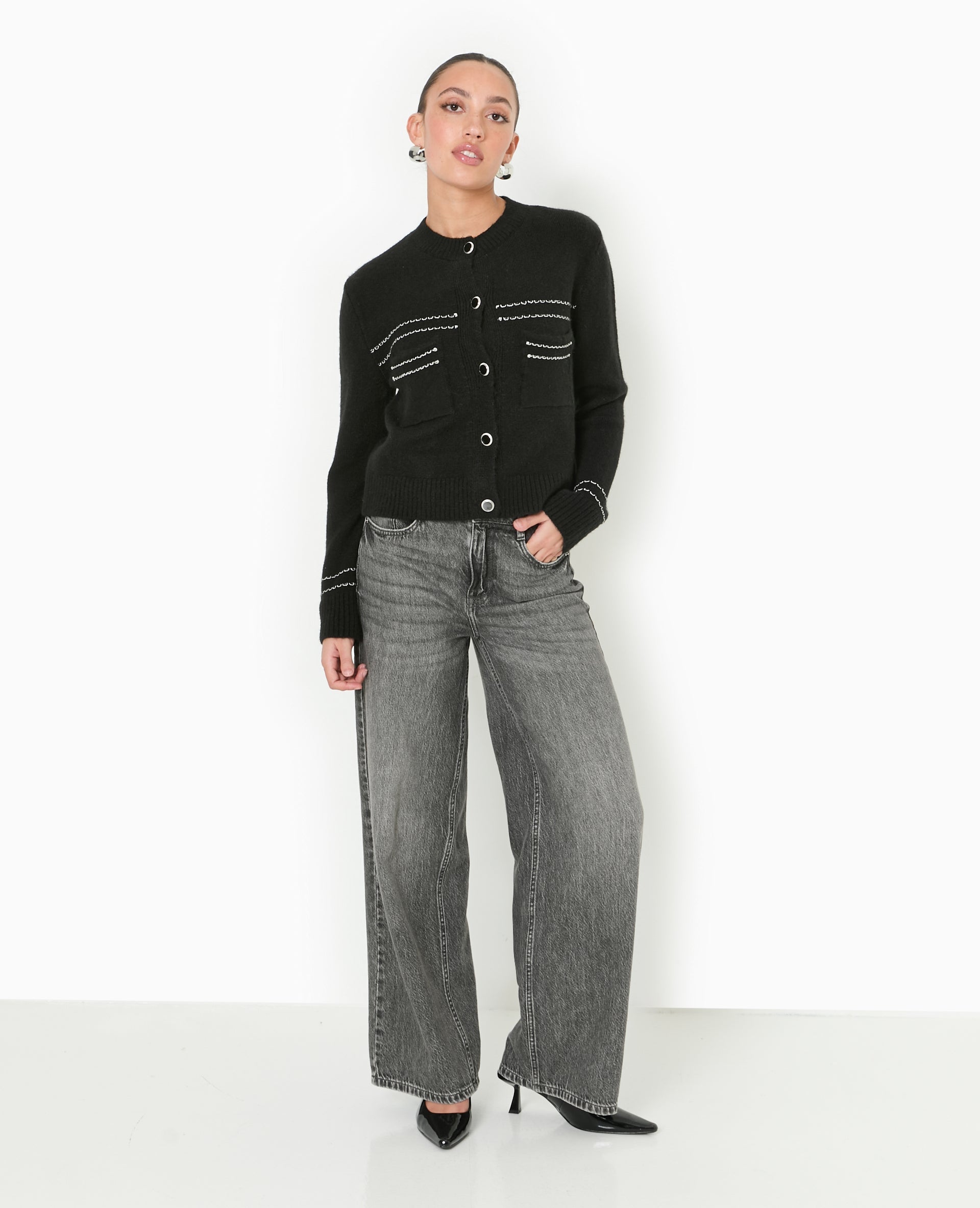 Gilet avec détails contrastés