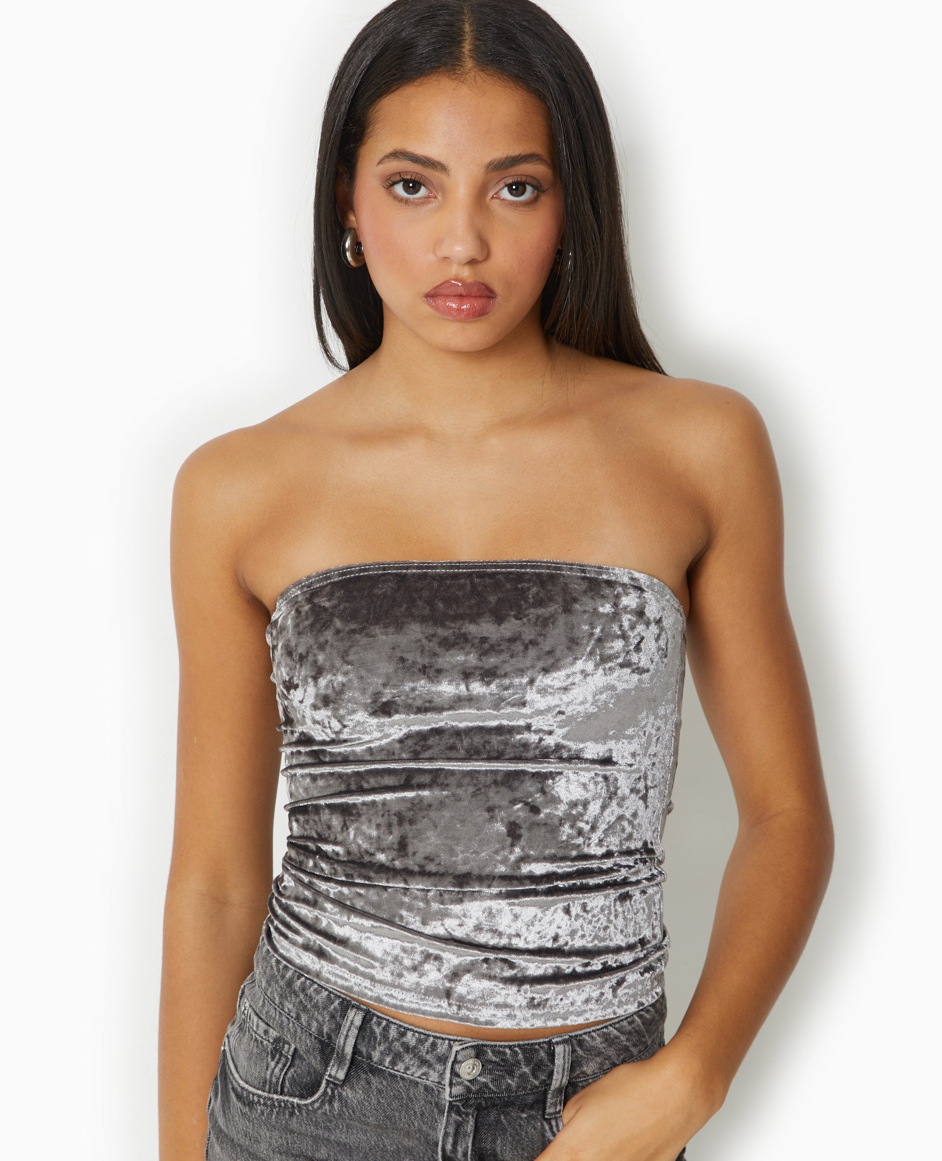 Top bustier en velours