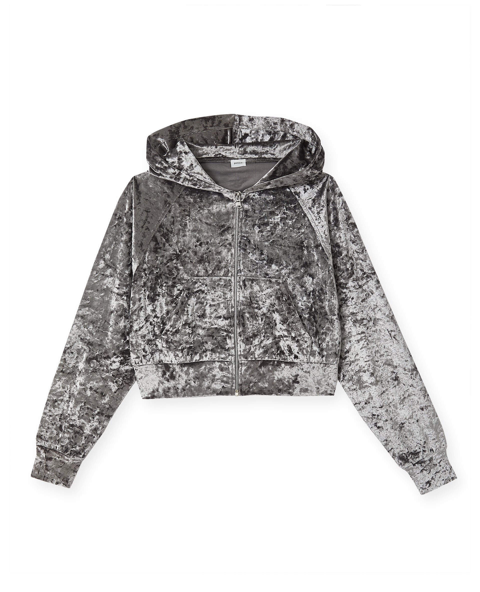 Sweat zippé en velours avec capuche