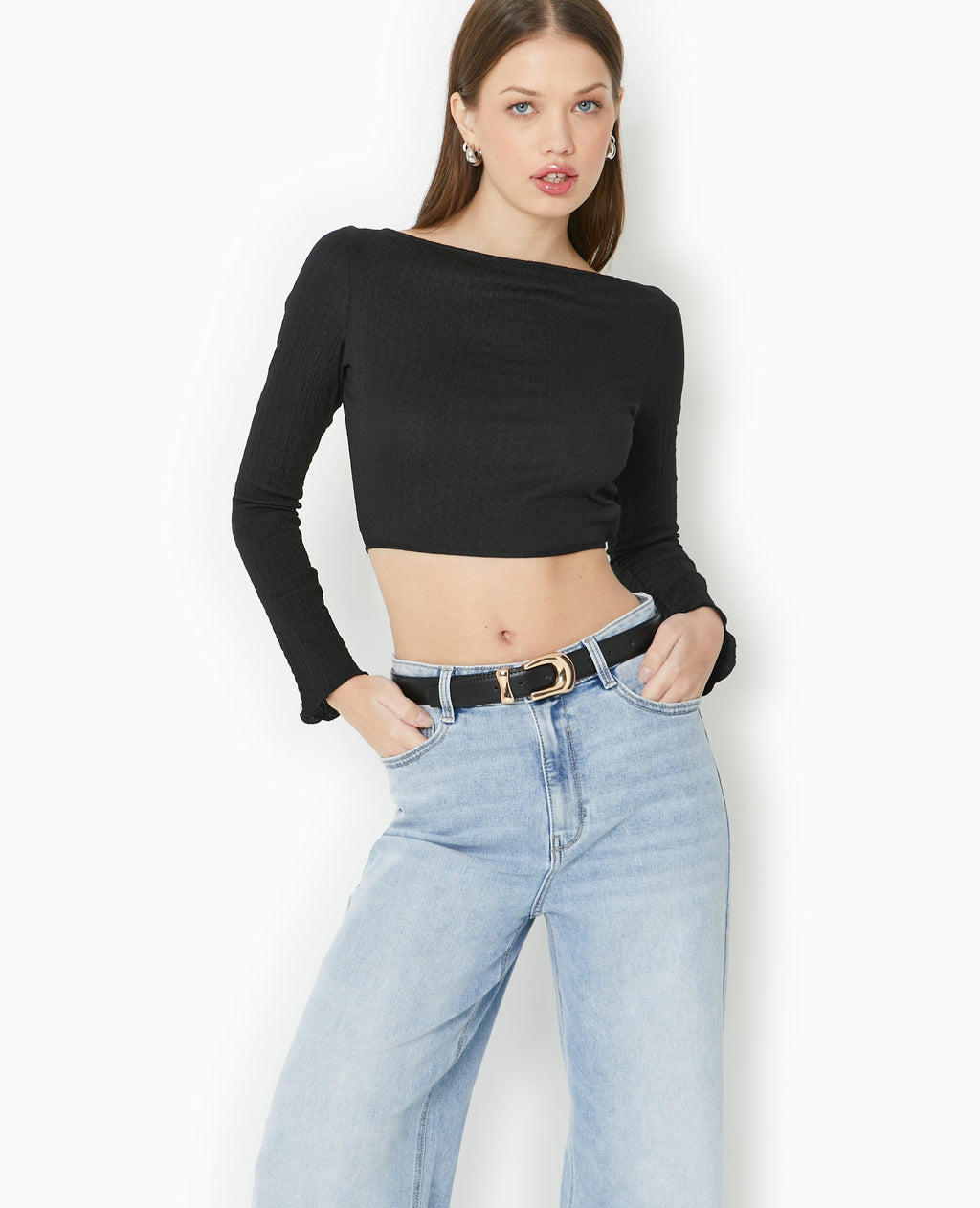Top dos-nu en maille texturée