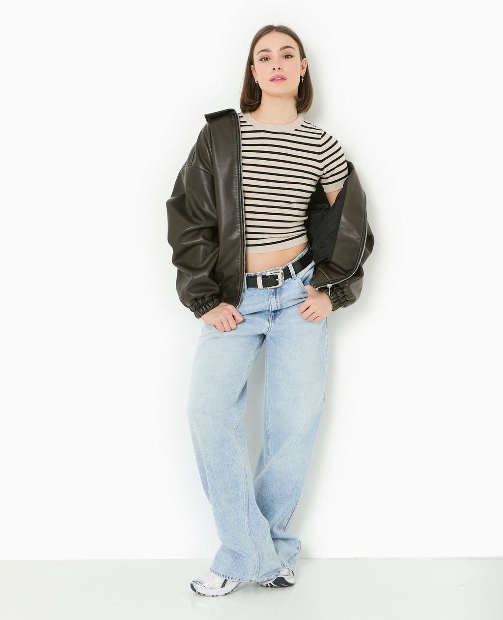 Pull manches courtes en maille fine