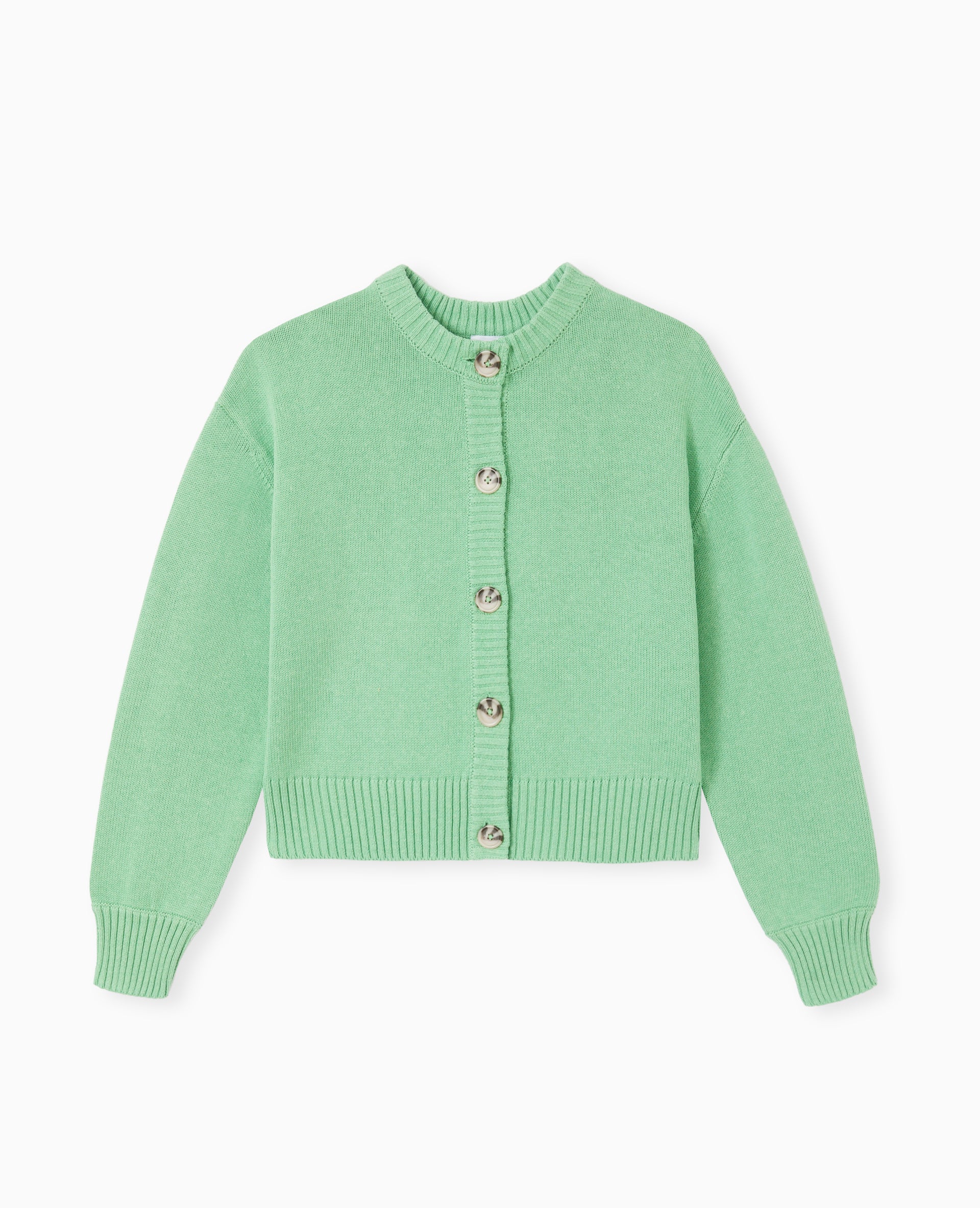 Gilet col rond avec gros boutons