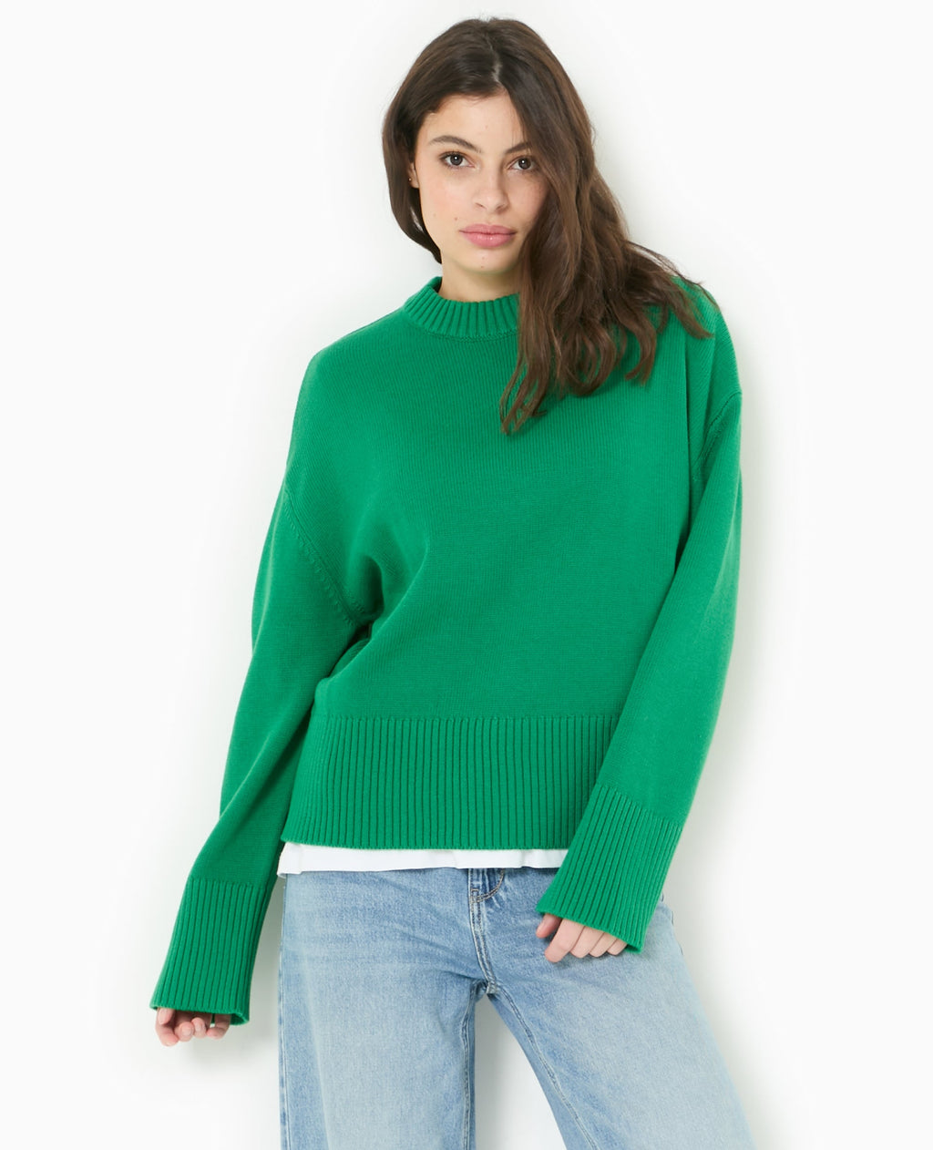Pull oversize avec grands bord-côtes