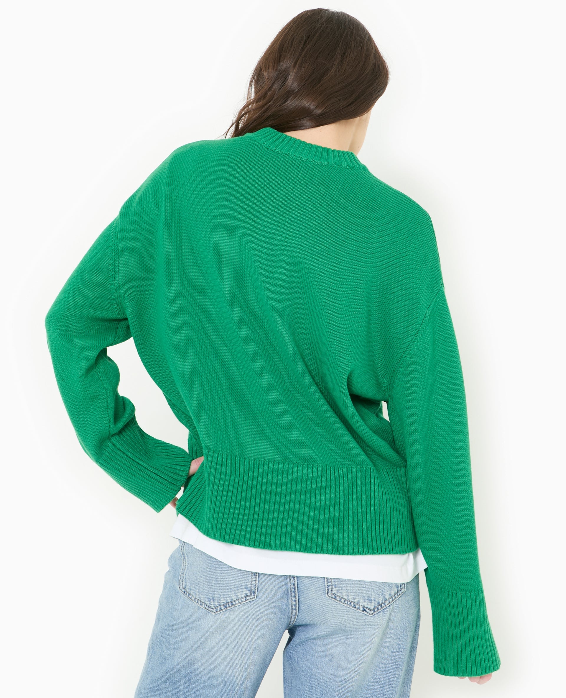 Pull oversize avec grands bord-côtes
