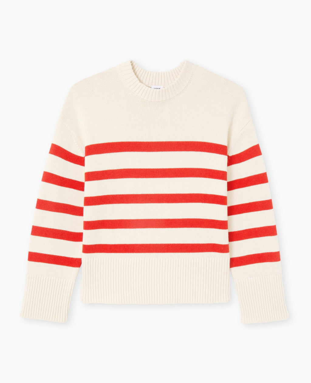 Pull oversize rayé avec grands bord-côtes