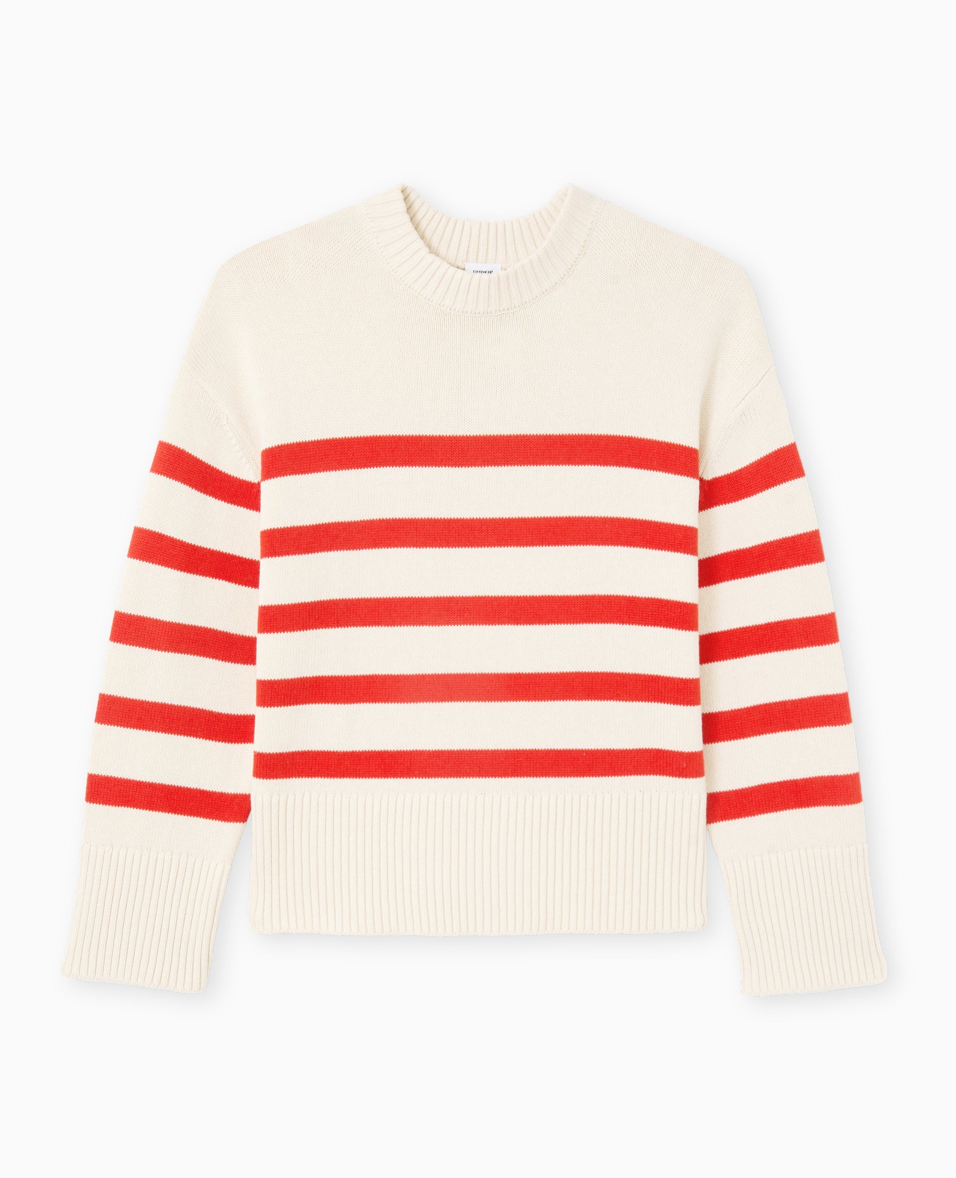 Pull oversize rayé avec grands bord-côtes