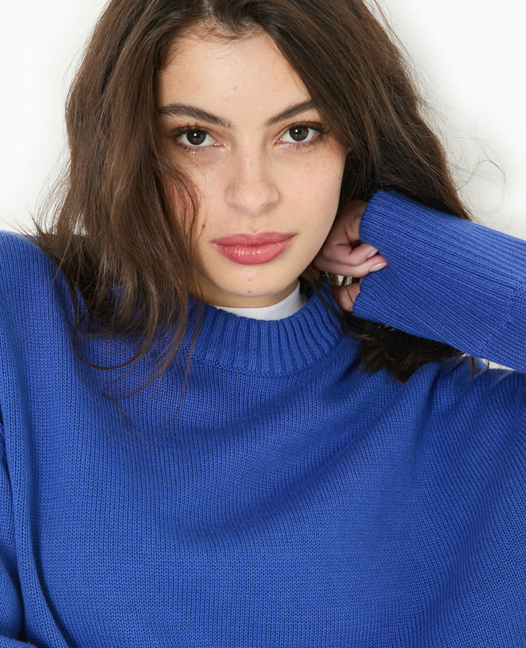 Pull oversize avec grands bord-côtes