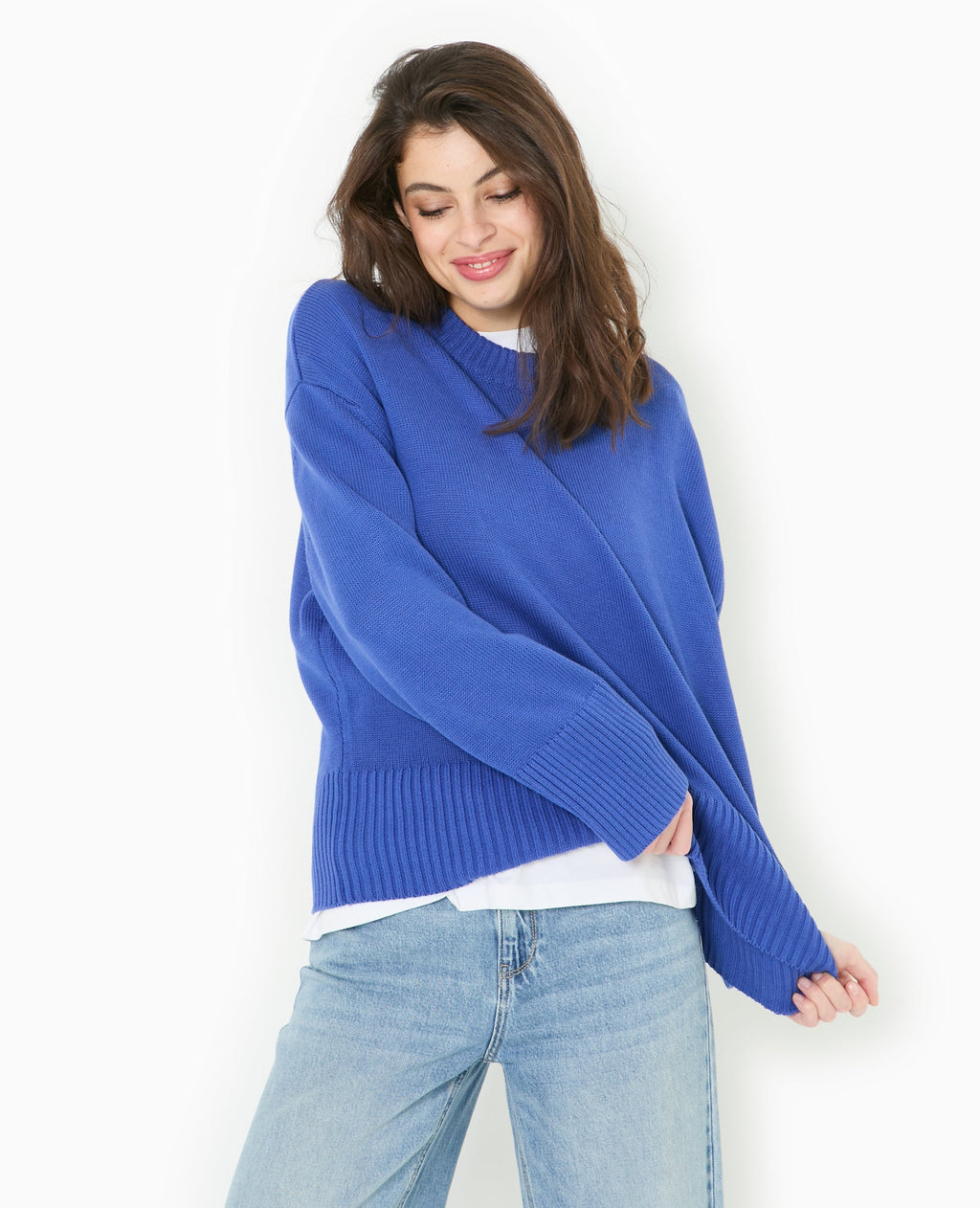 Pull oversize avec grands bord-côtes