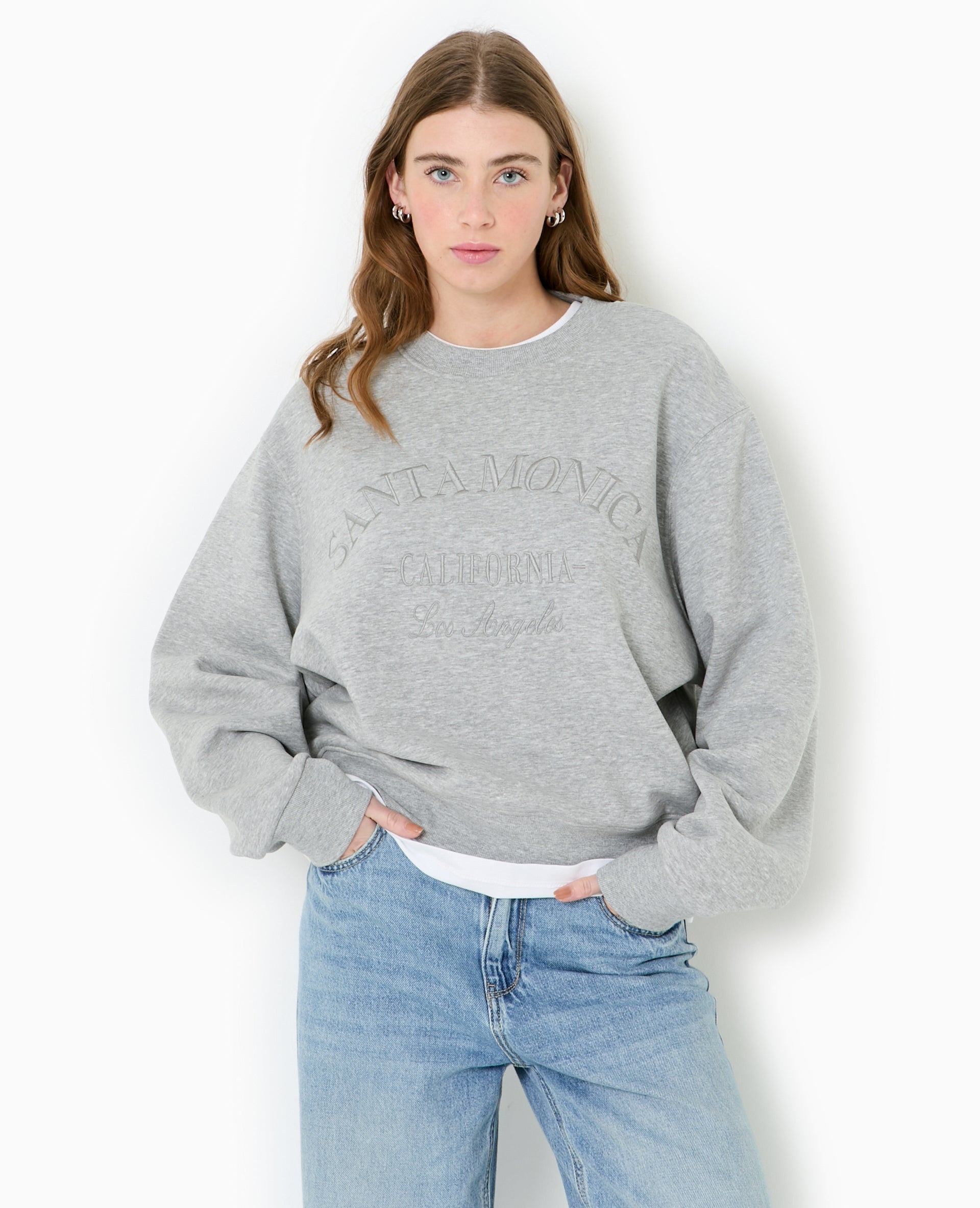 Sweat col rond avec broderie