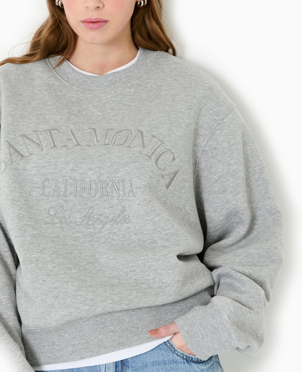 Sweat col rond avec broderie