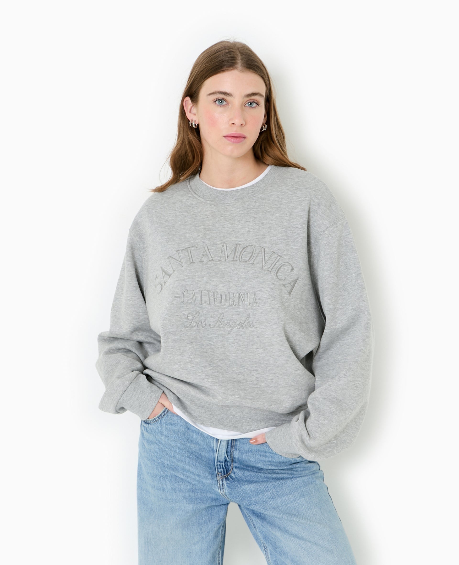 Sweat col rond avec broderie