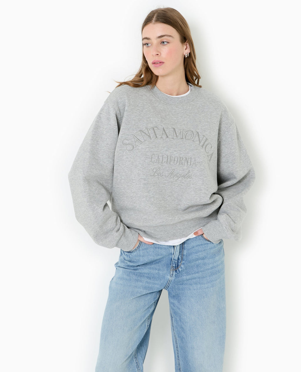 Sweat col rond avec broderie