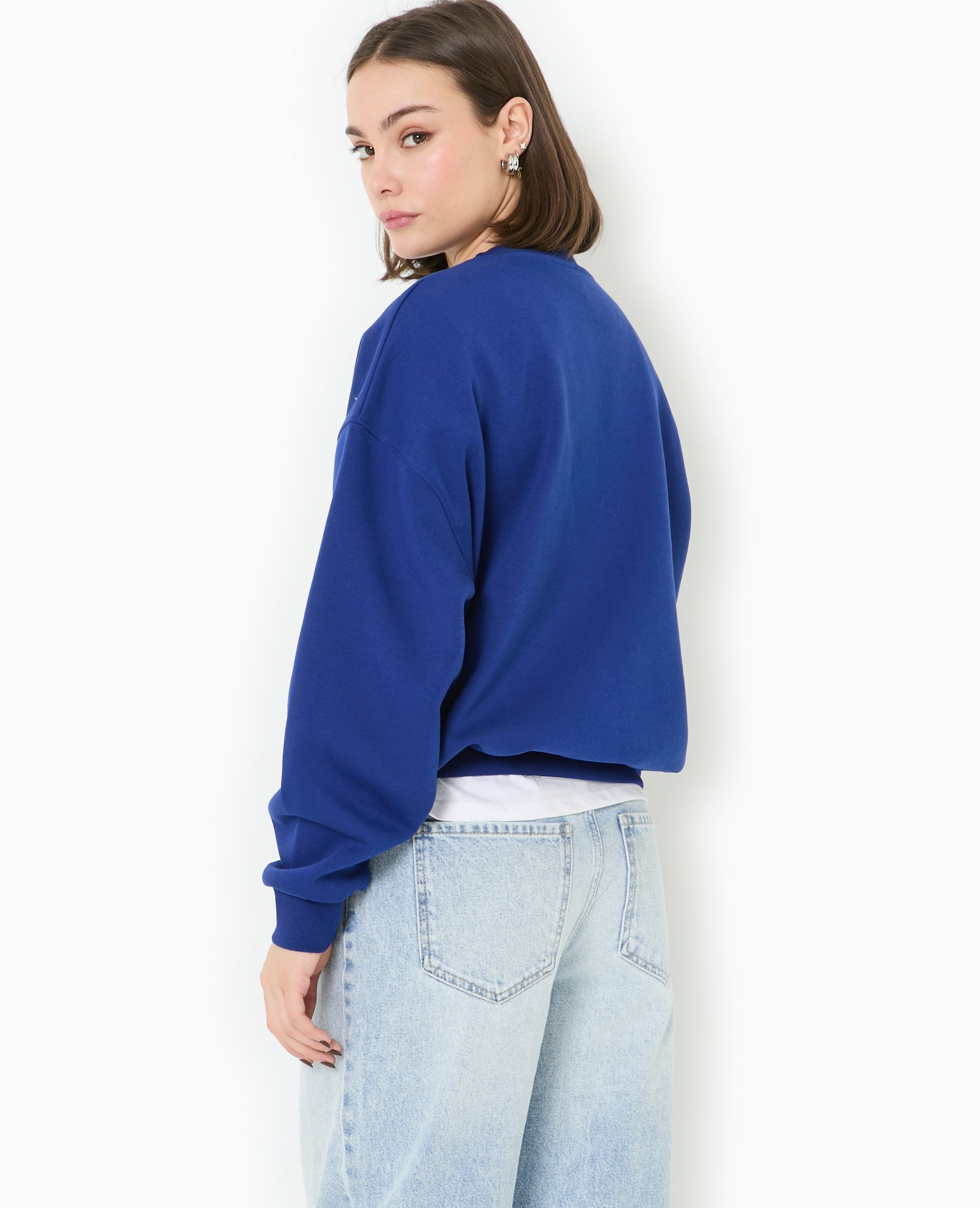 Sweat col rond avec grand print devant