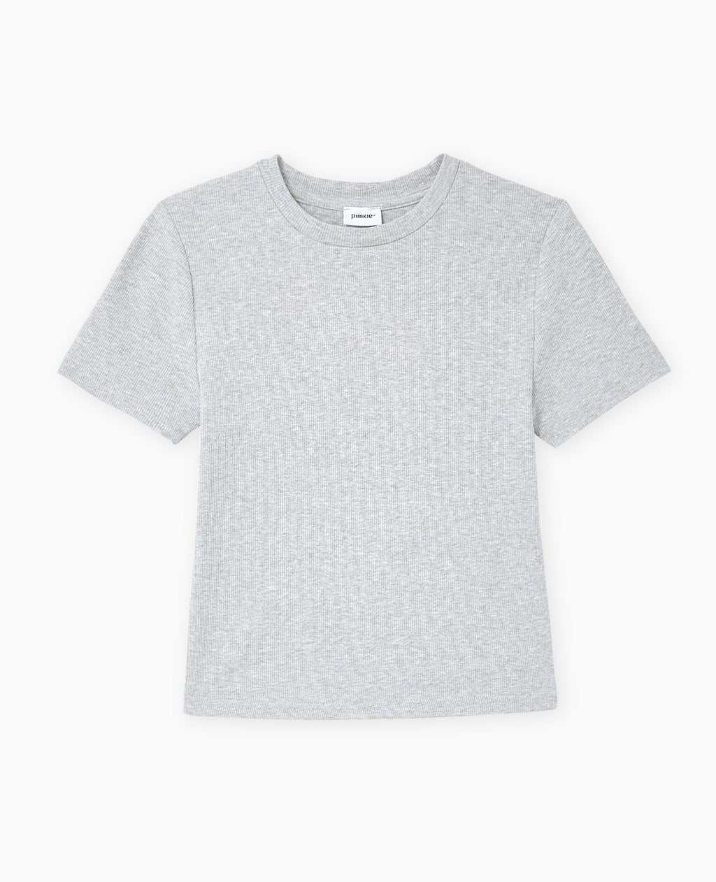 T-shirt court en maille côtelée