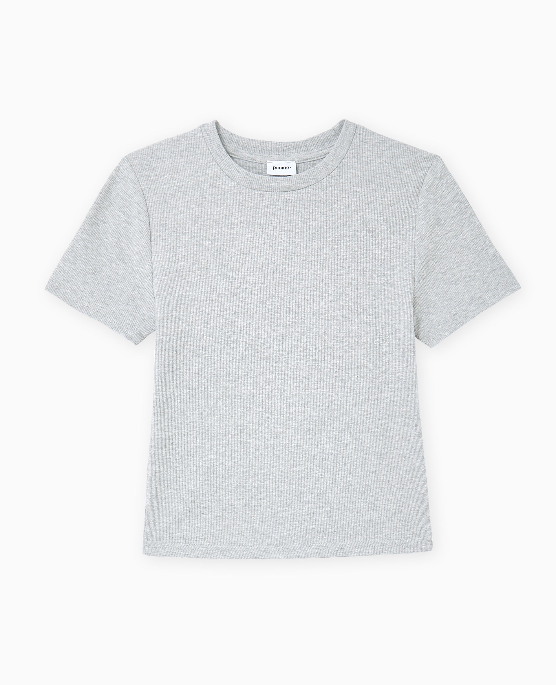 T-shirt court en maille côtelée