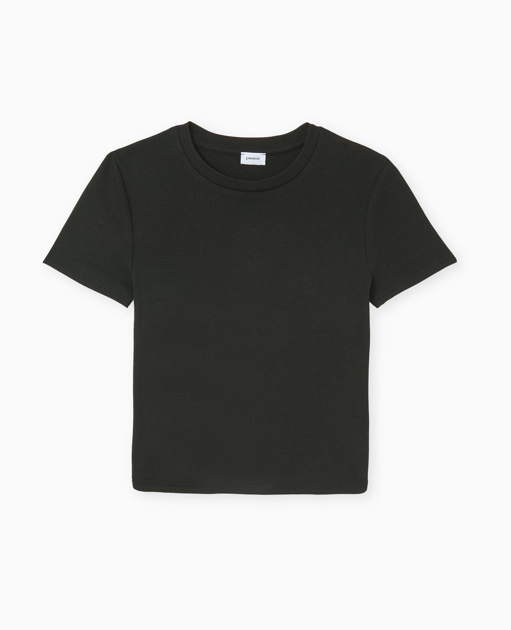 T-shirt court en maille côtelée
