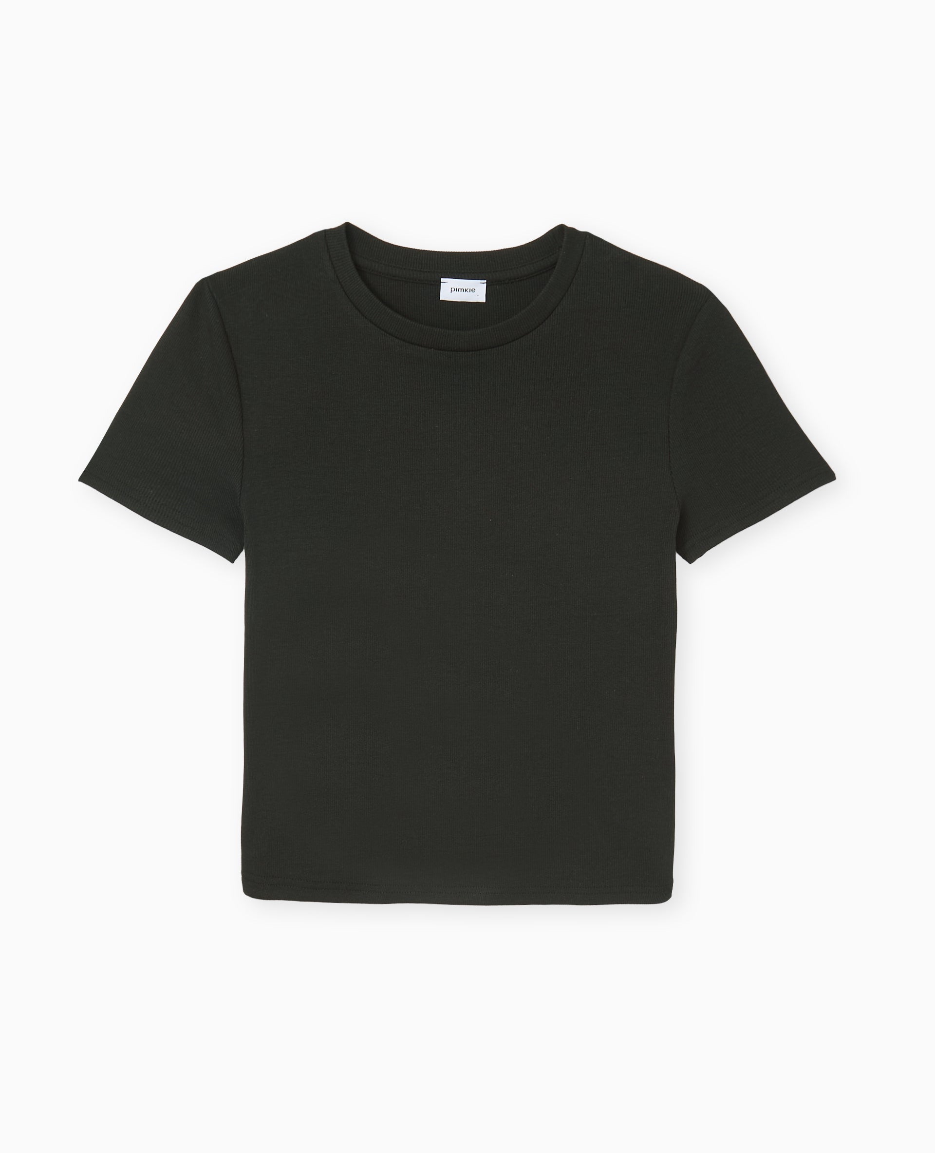 T-shirt court en maille côtelée