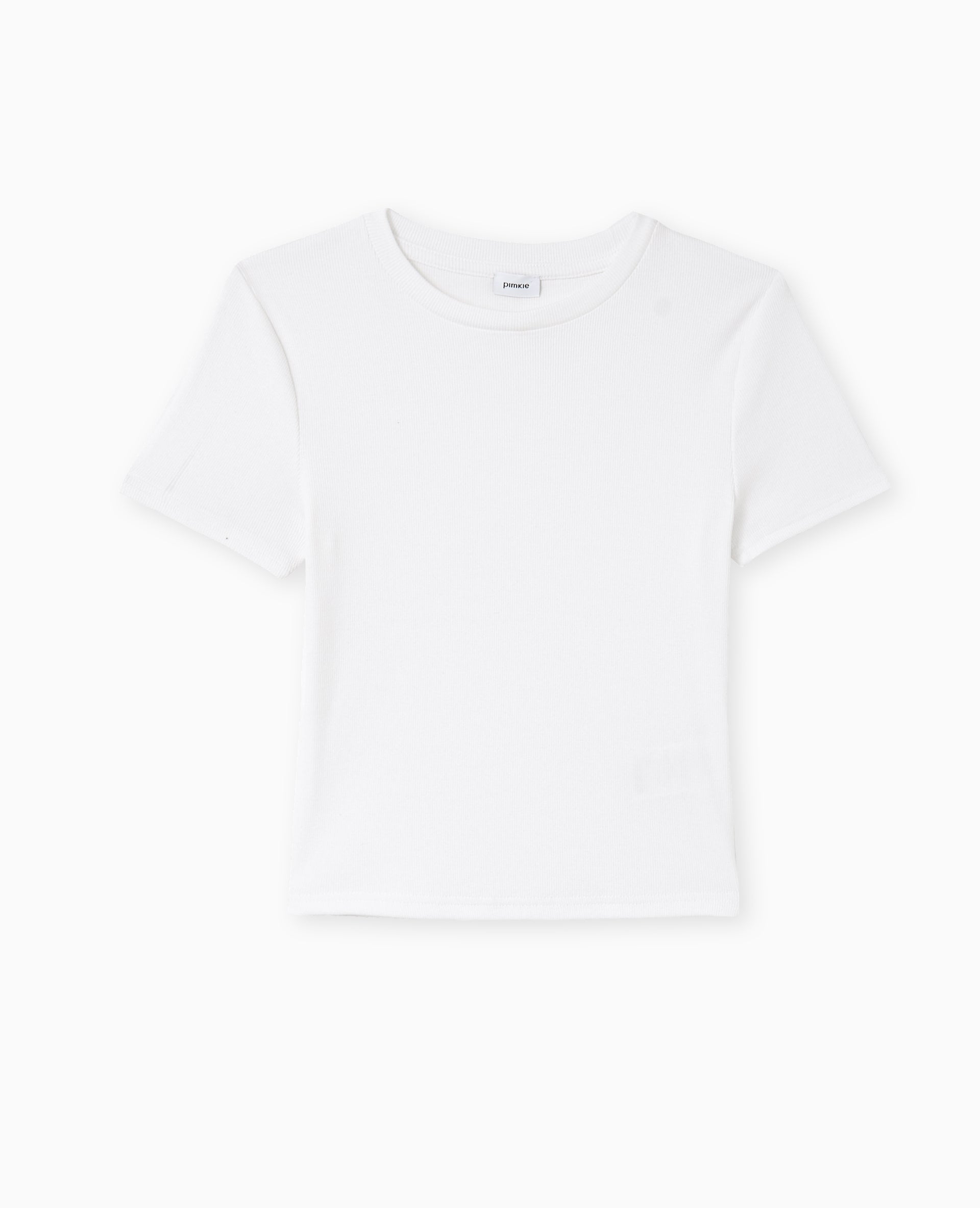 T-shirt court en maille côtelée
