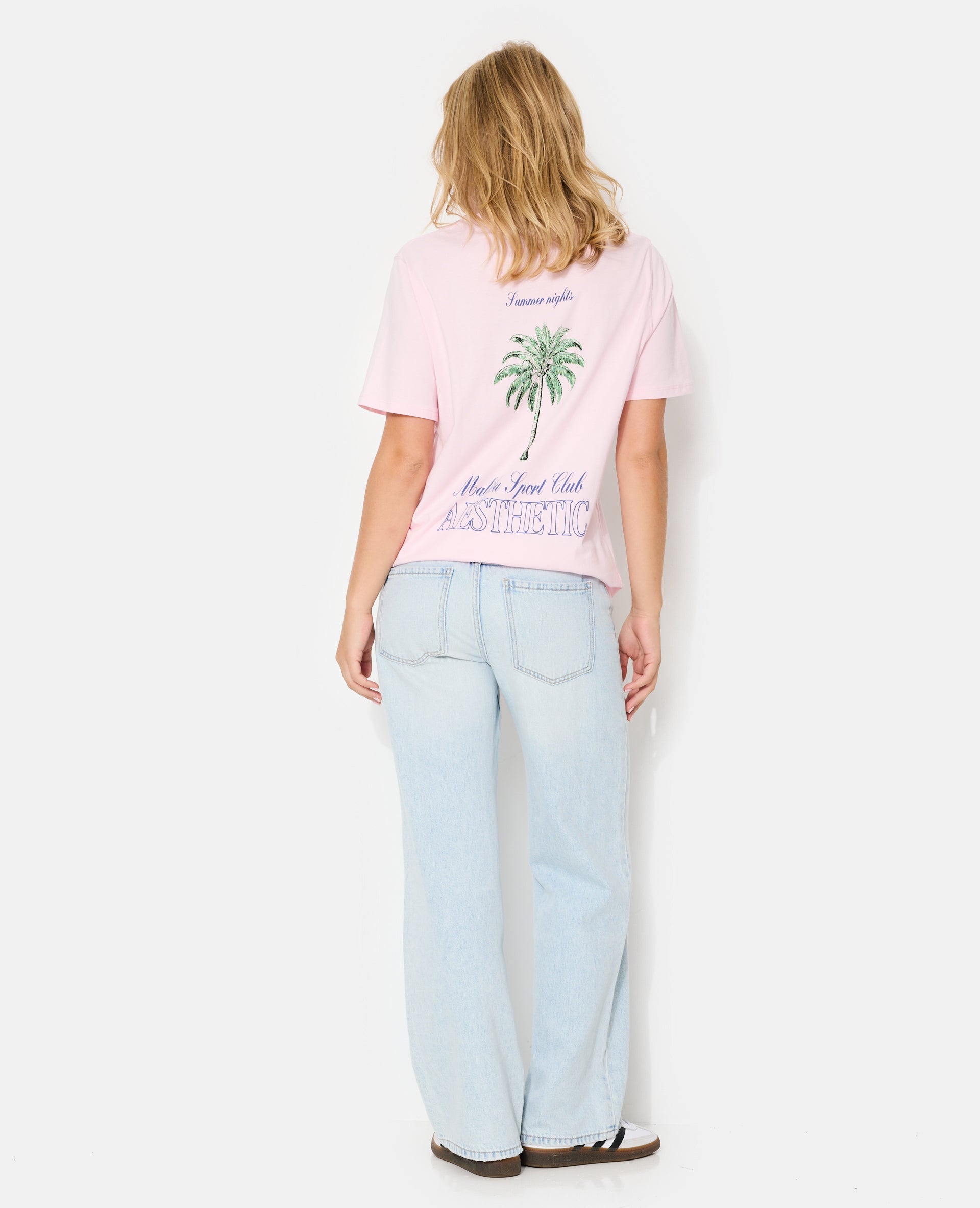 T-shirt ample avec print poitrine et dos
