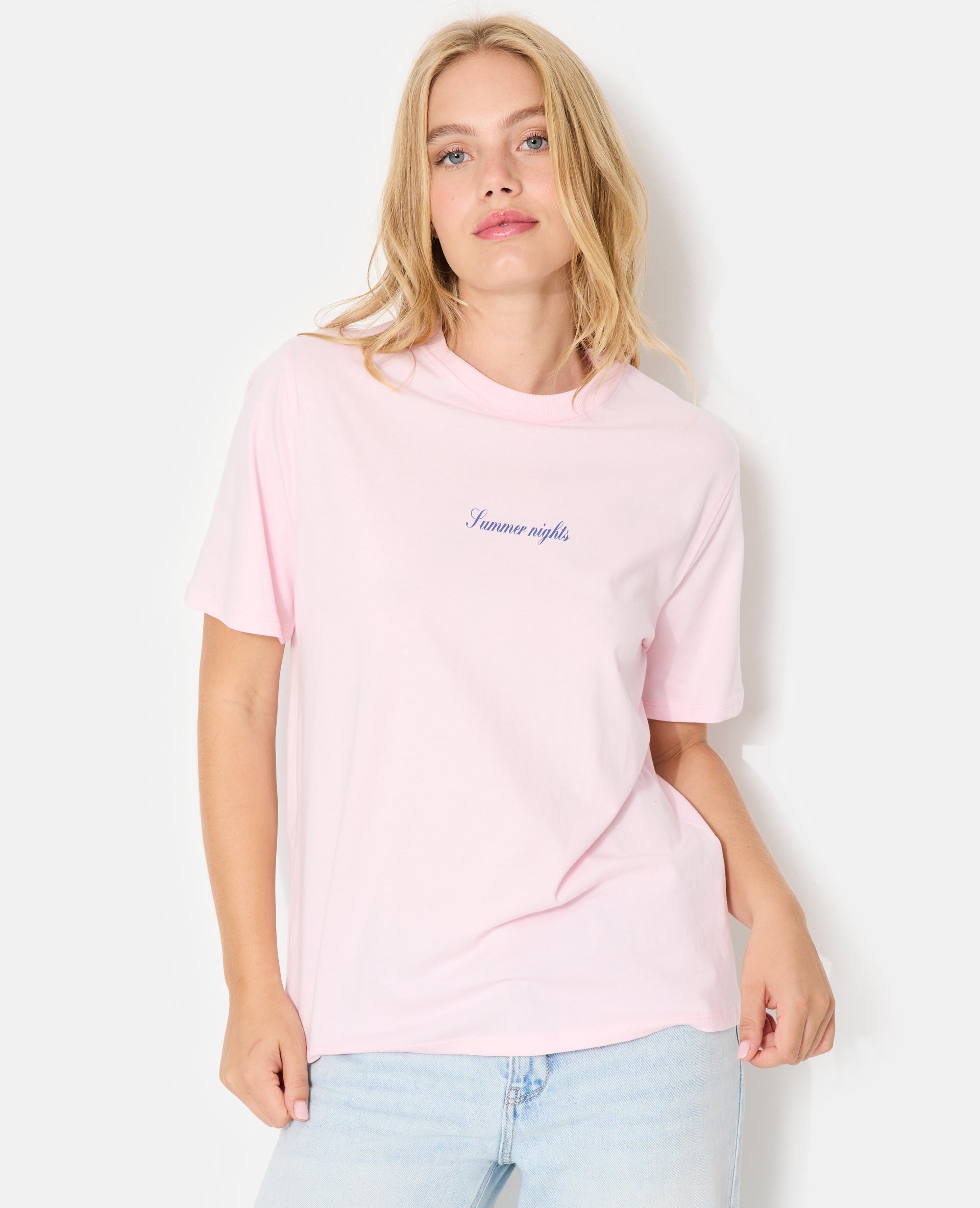 T-shirt ample avec print poitrine et dos