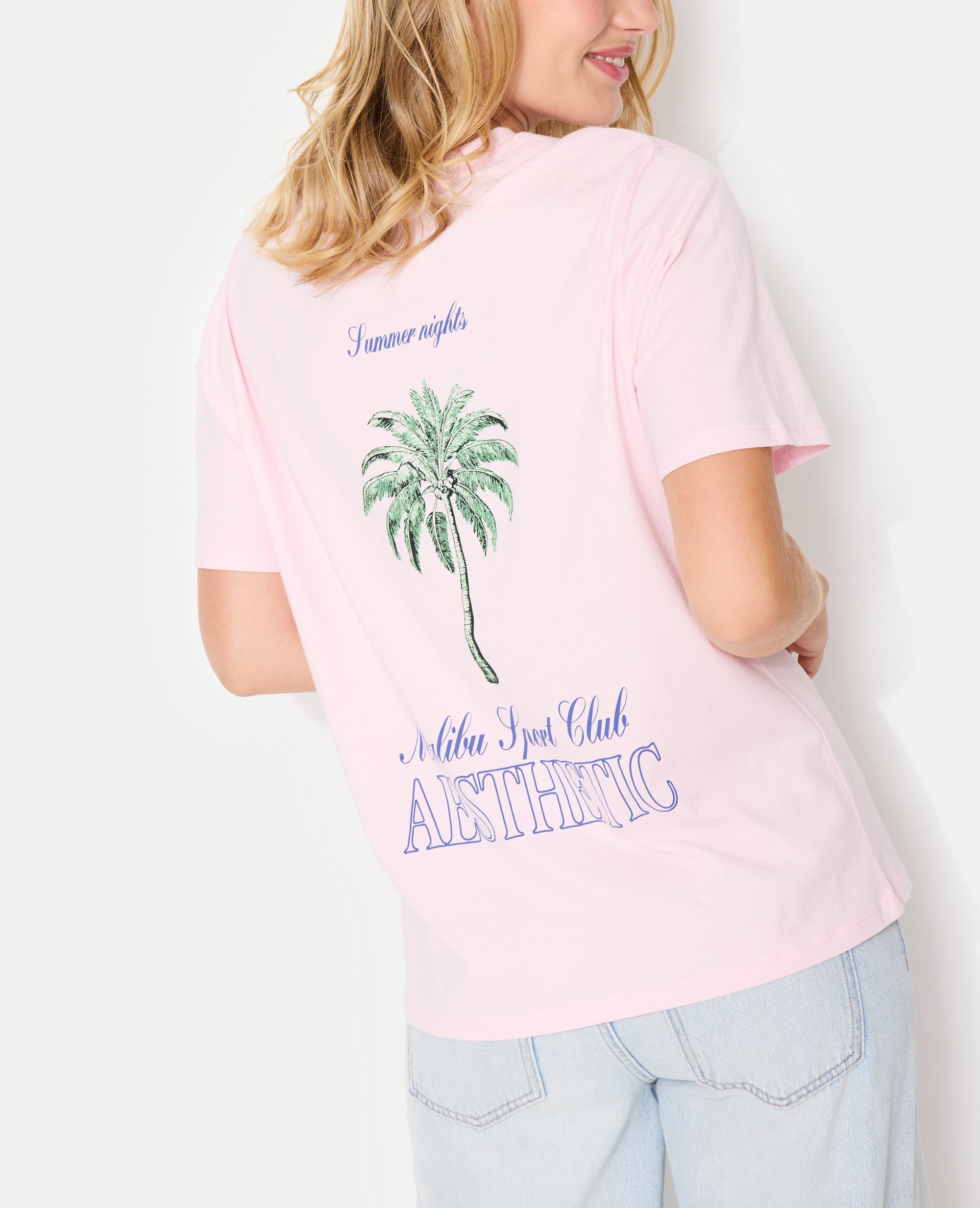 T-shirt ample avec print poitrine et dos