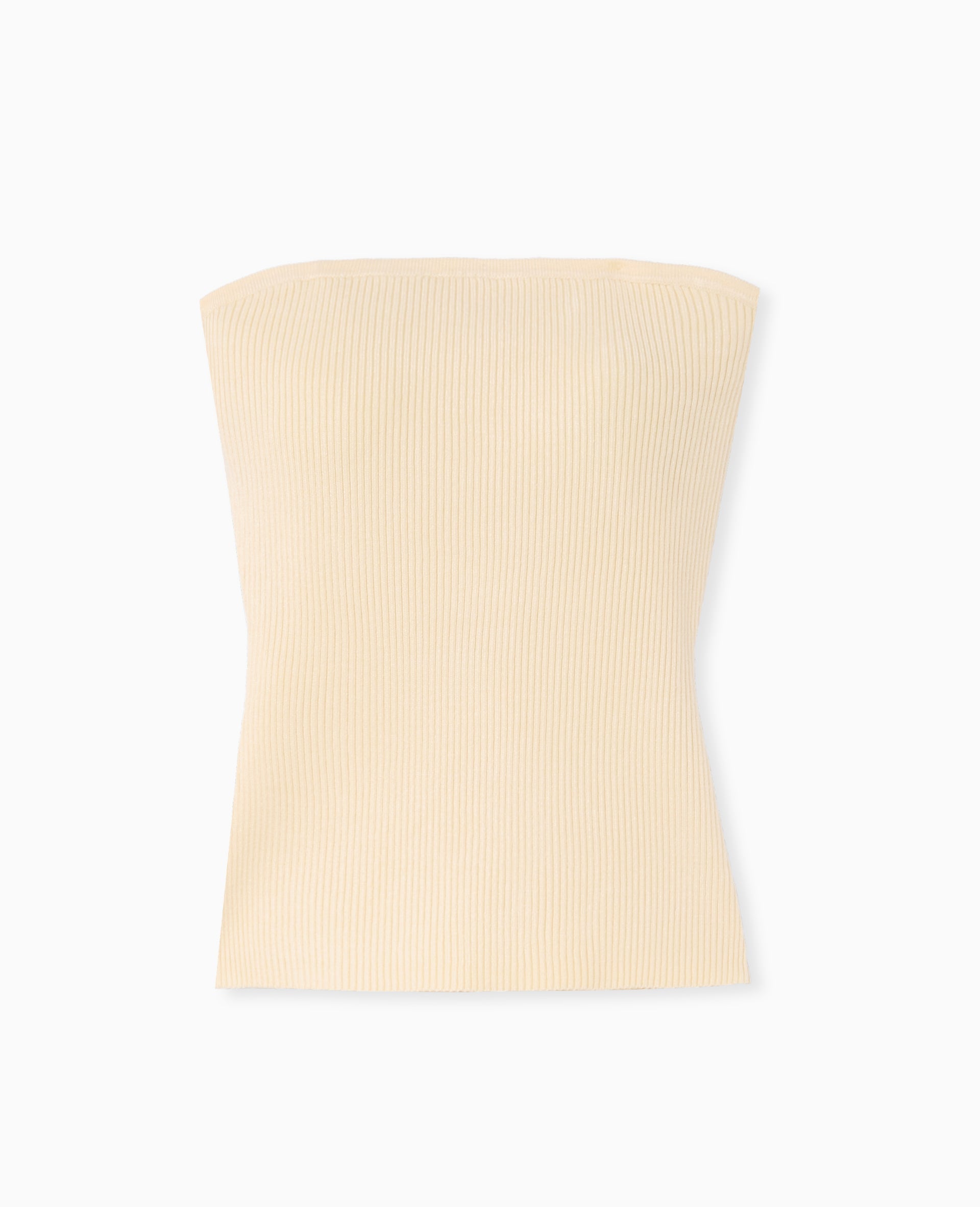 Top bustier en maille côtelée