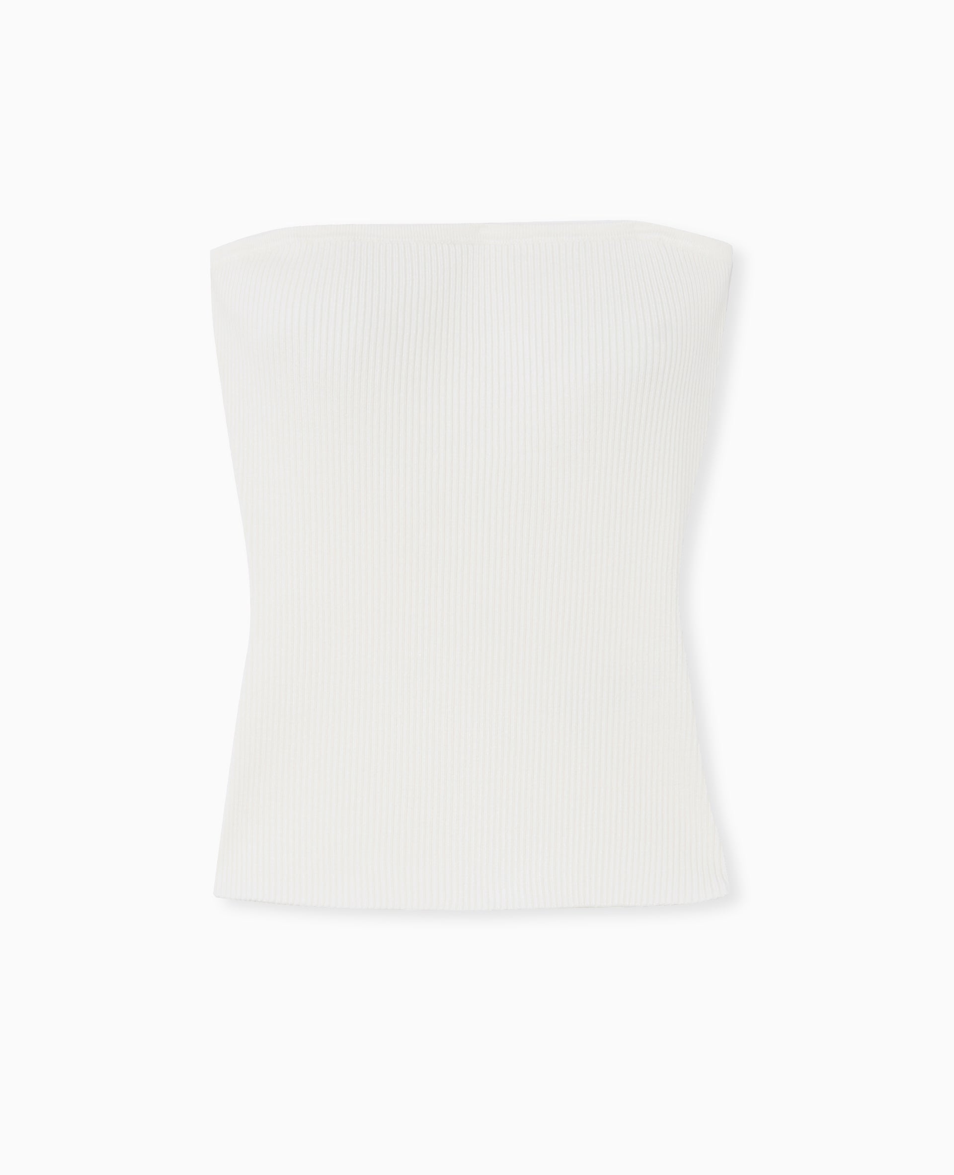 Top bustier en maille côtelée