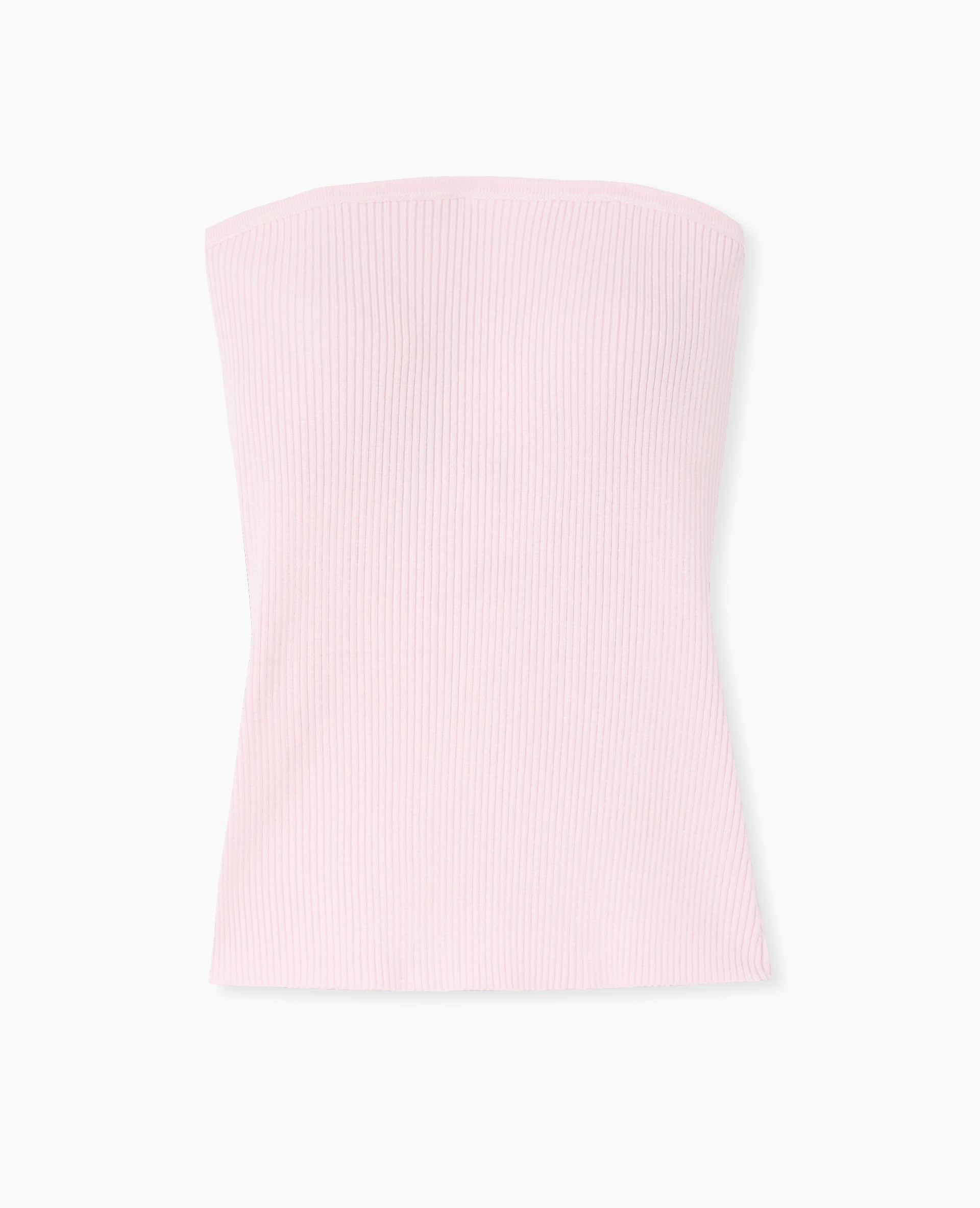 Top bustier en maille côtelée