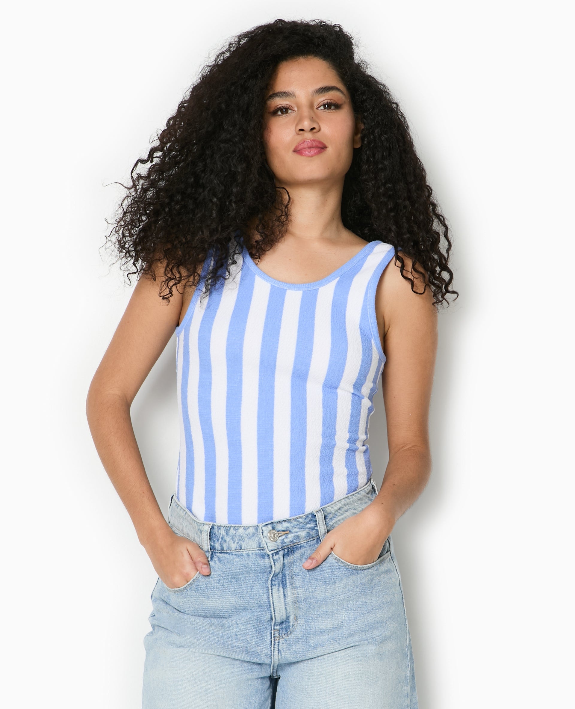 Body maille reliefée rayé