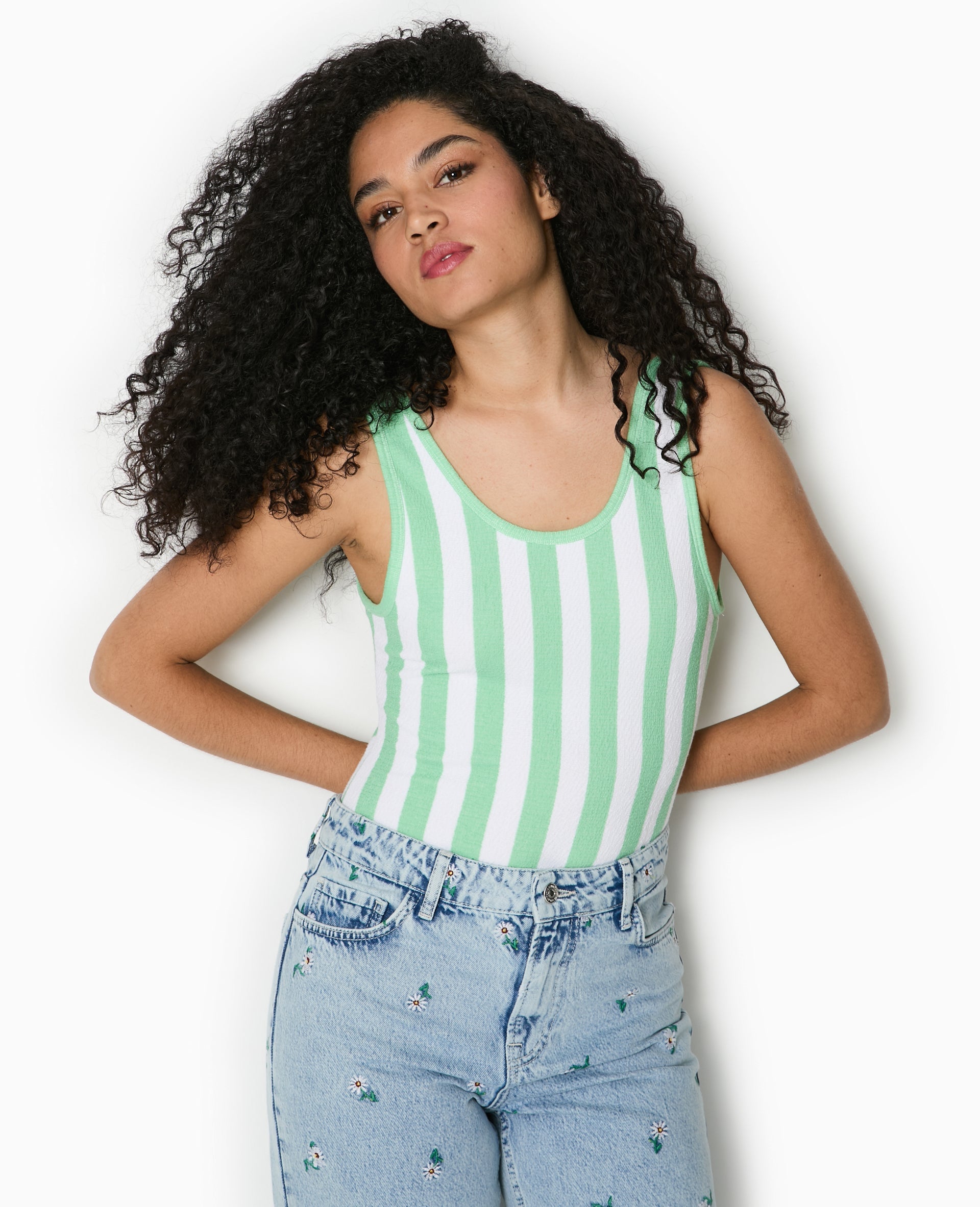 Body maille reliefée rayé