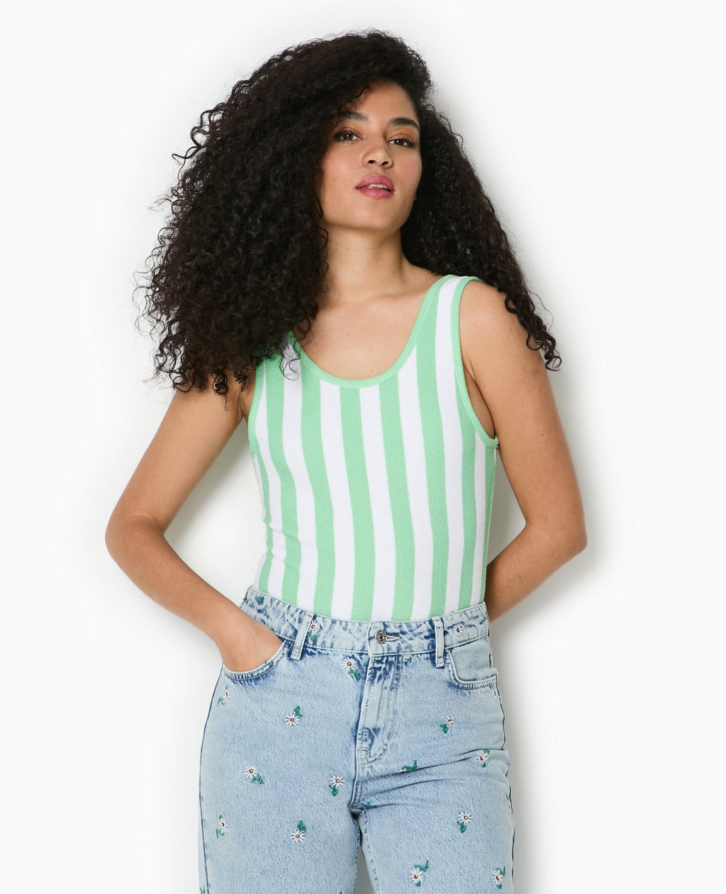 Body maille reliefée rayé