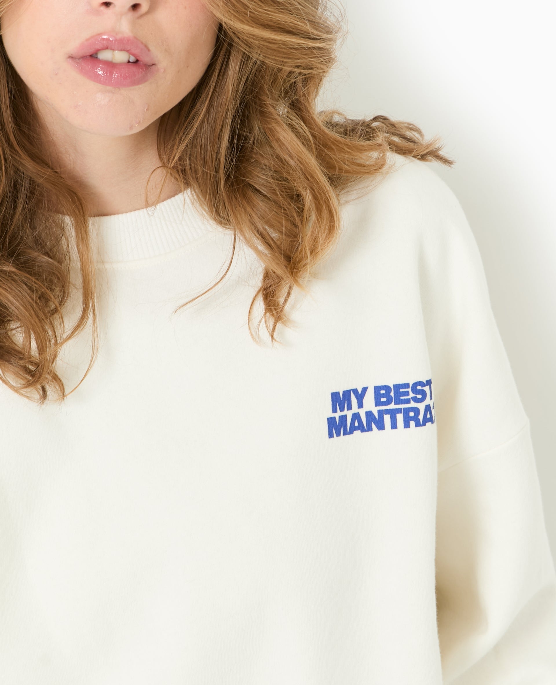 Sweat oversize avec print poitrine et dos