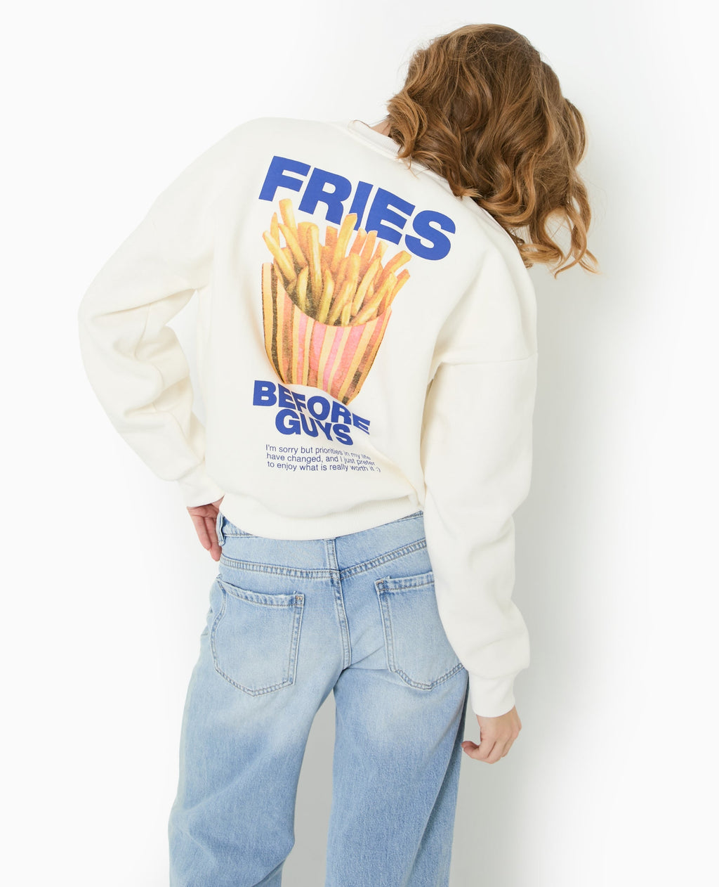 Sweat oversize avec print poitrine et dos