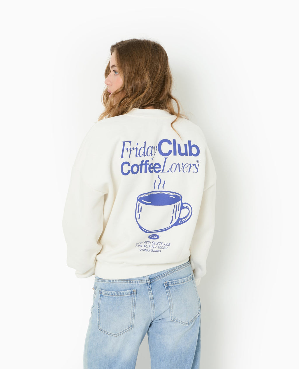 Sweat oversize avec print poitrine et dos