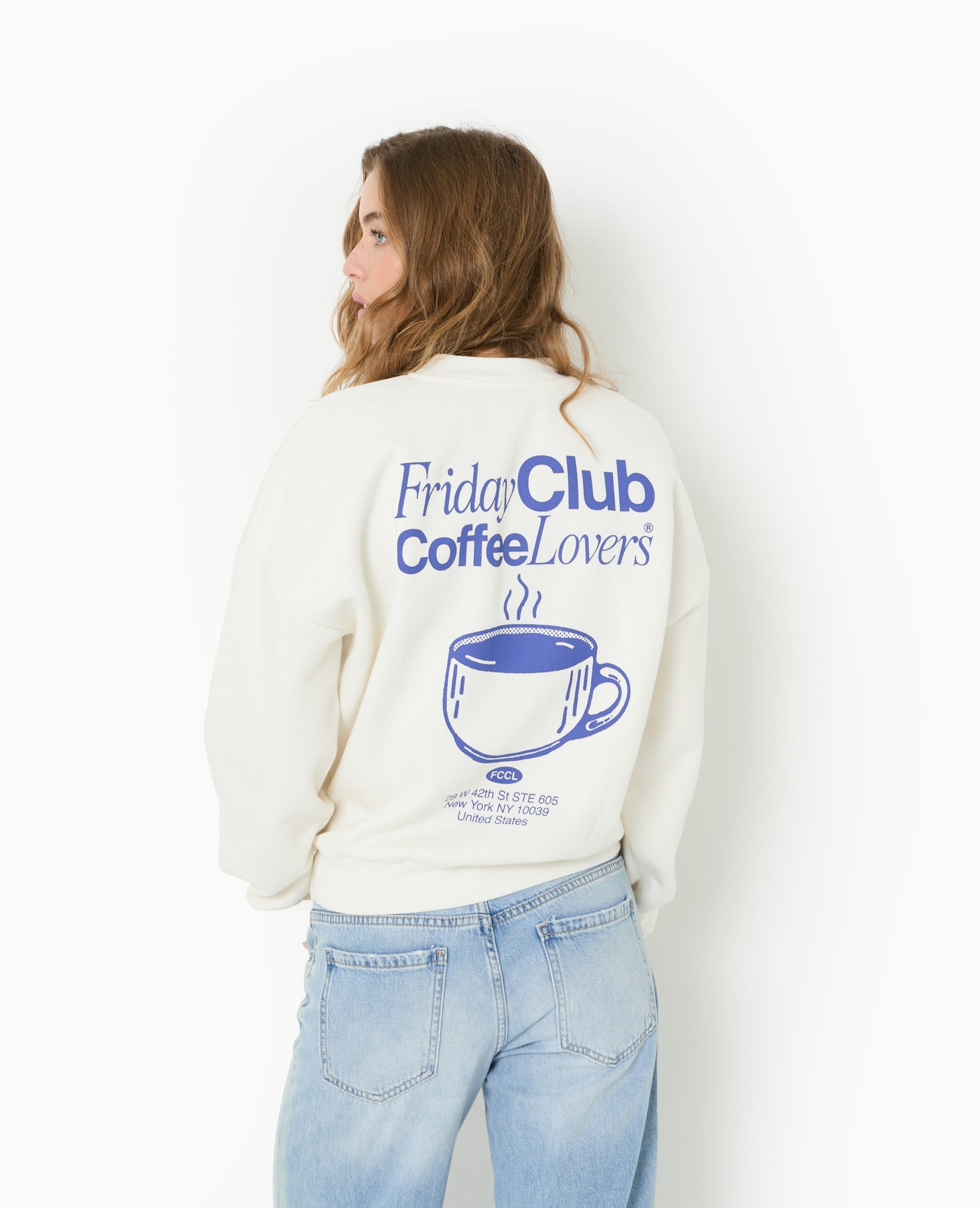 Sweat oversize avec print poitrine et dos