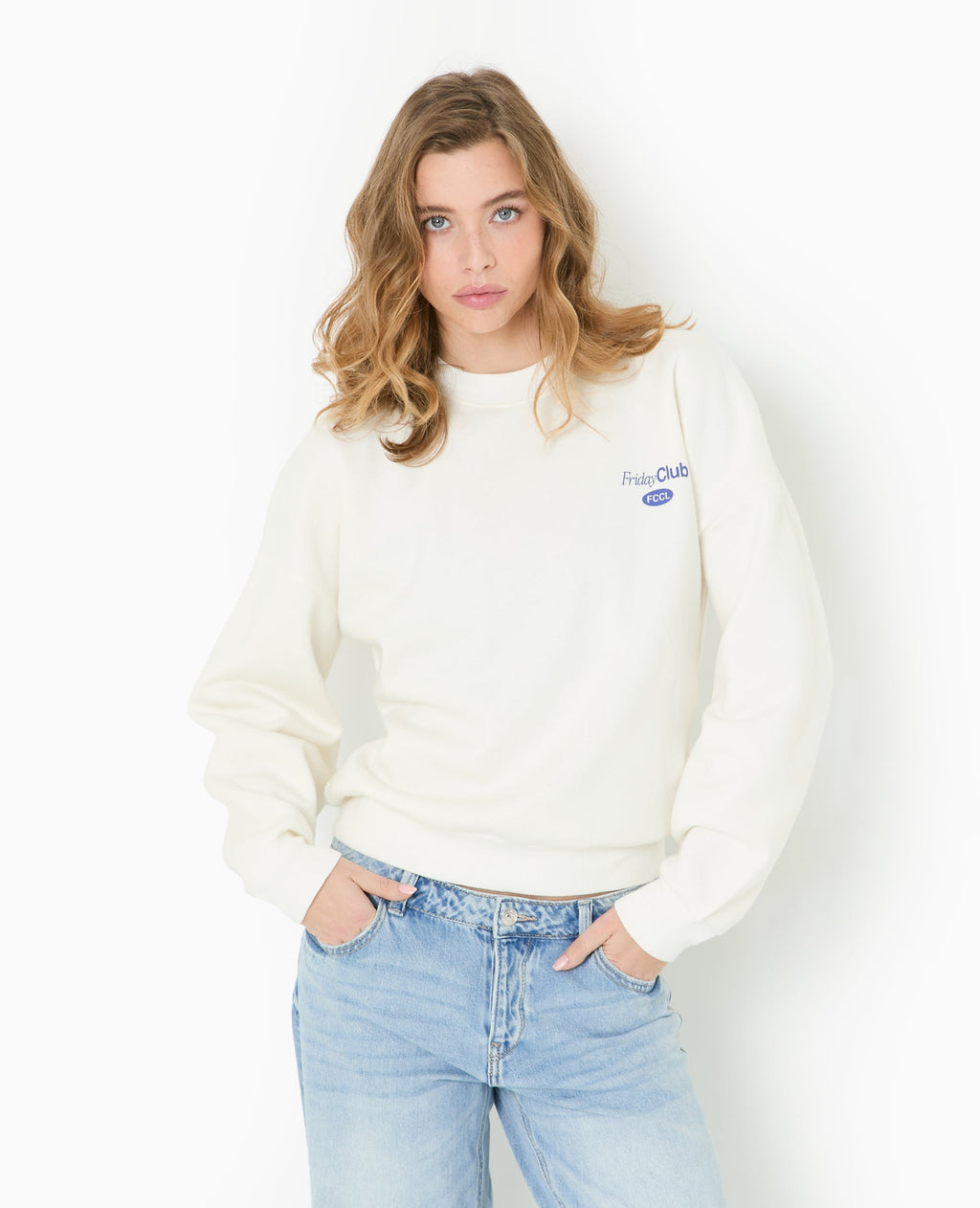 Sweat oversize avec print poitrine et dos