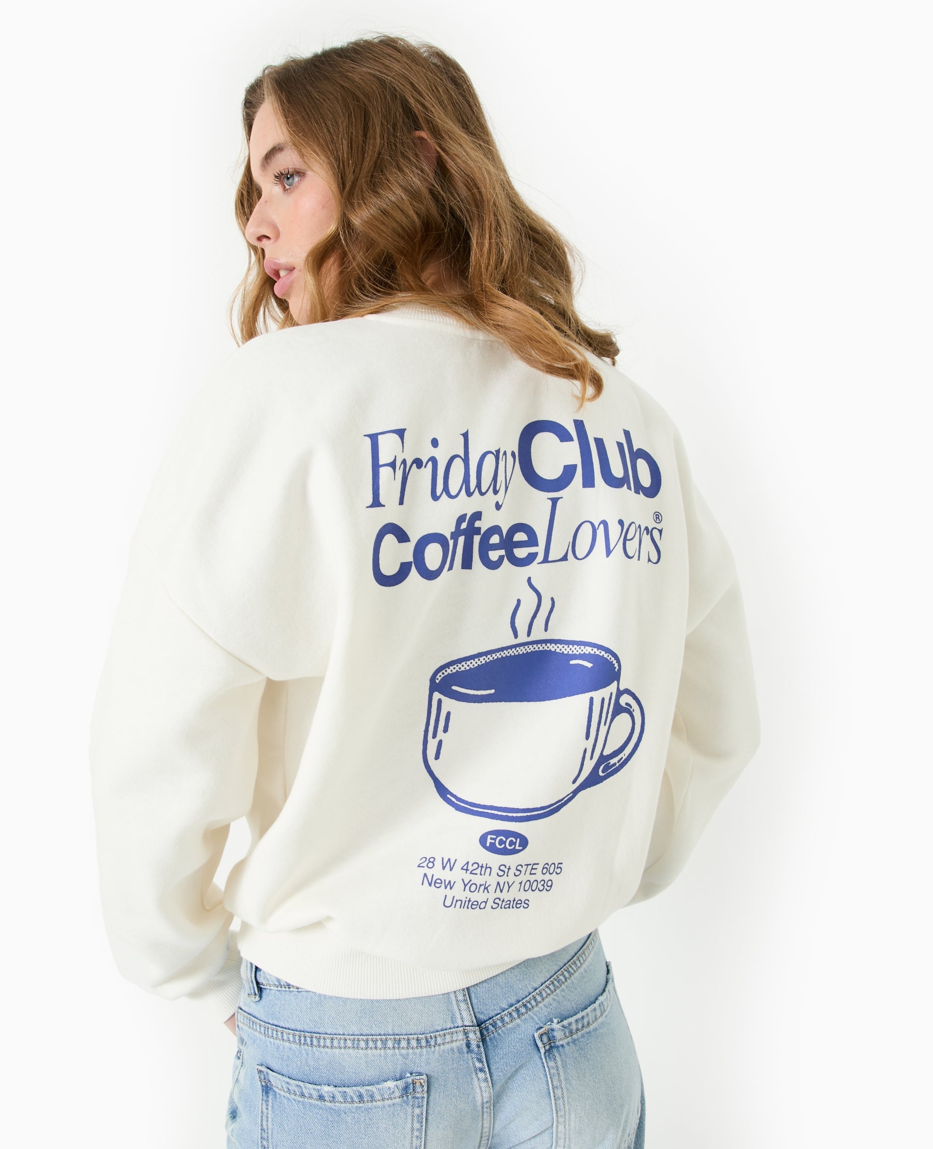 Sweat oversize avec print poitrine et dos