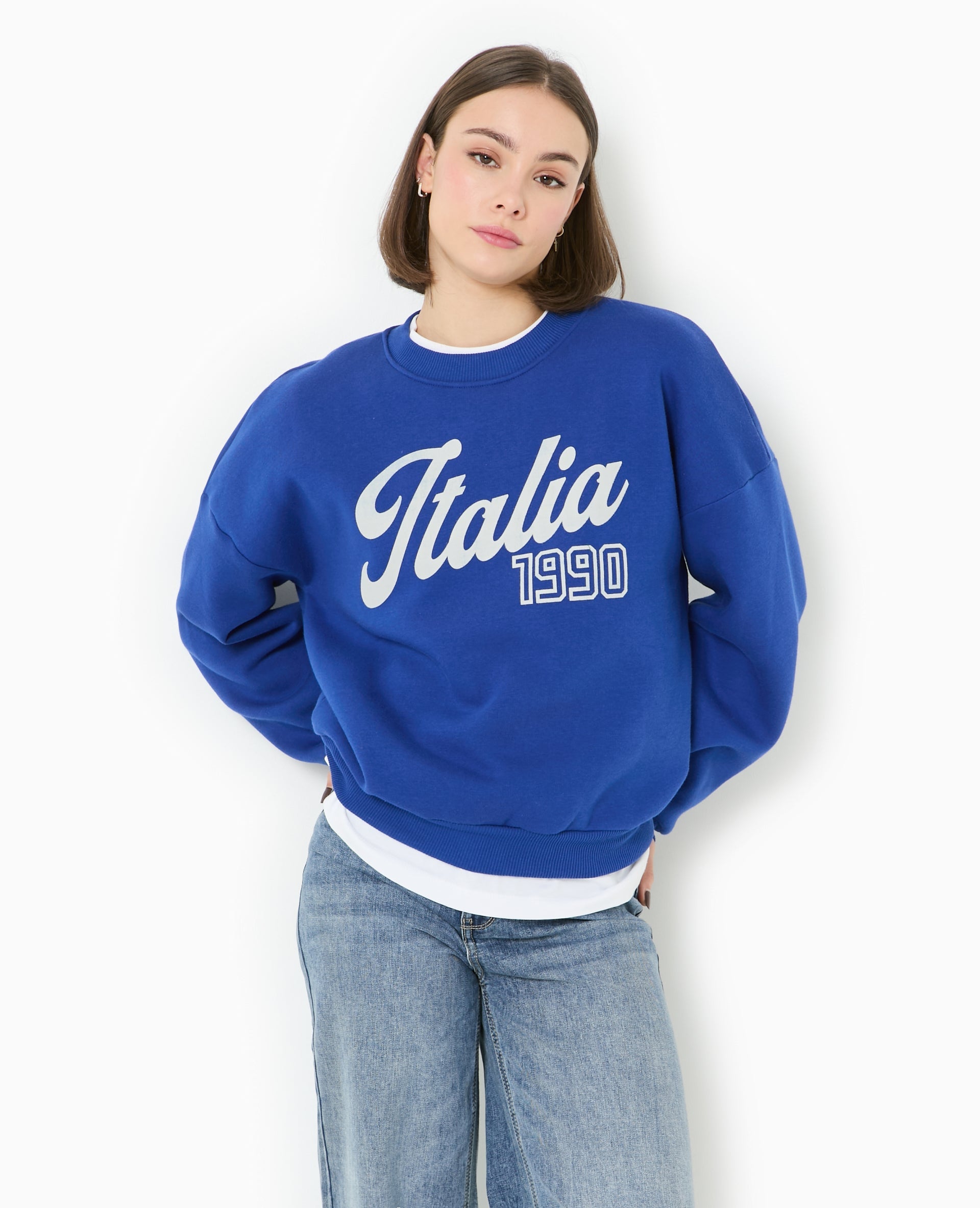 Sweat col rond avec print
