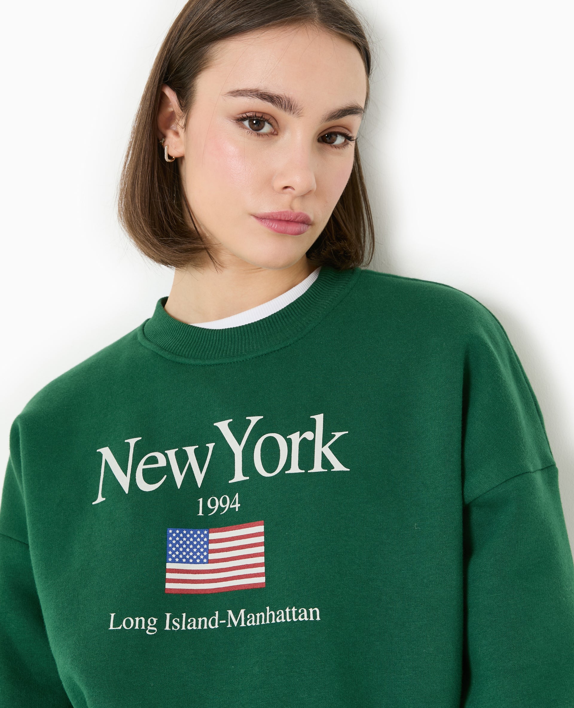 Sweat col rond avec print