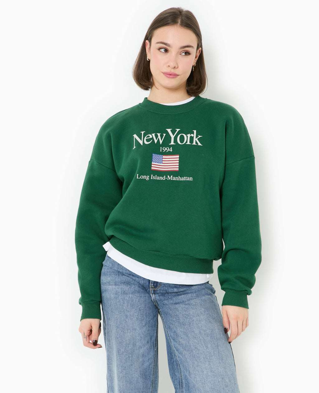 Sweat col rond avec print