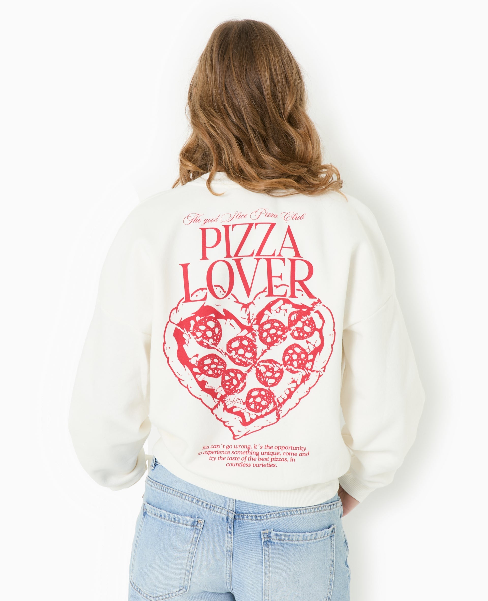 Sweat oversize avec print poitrine et dos