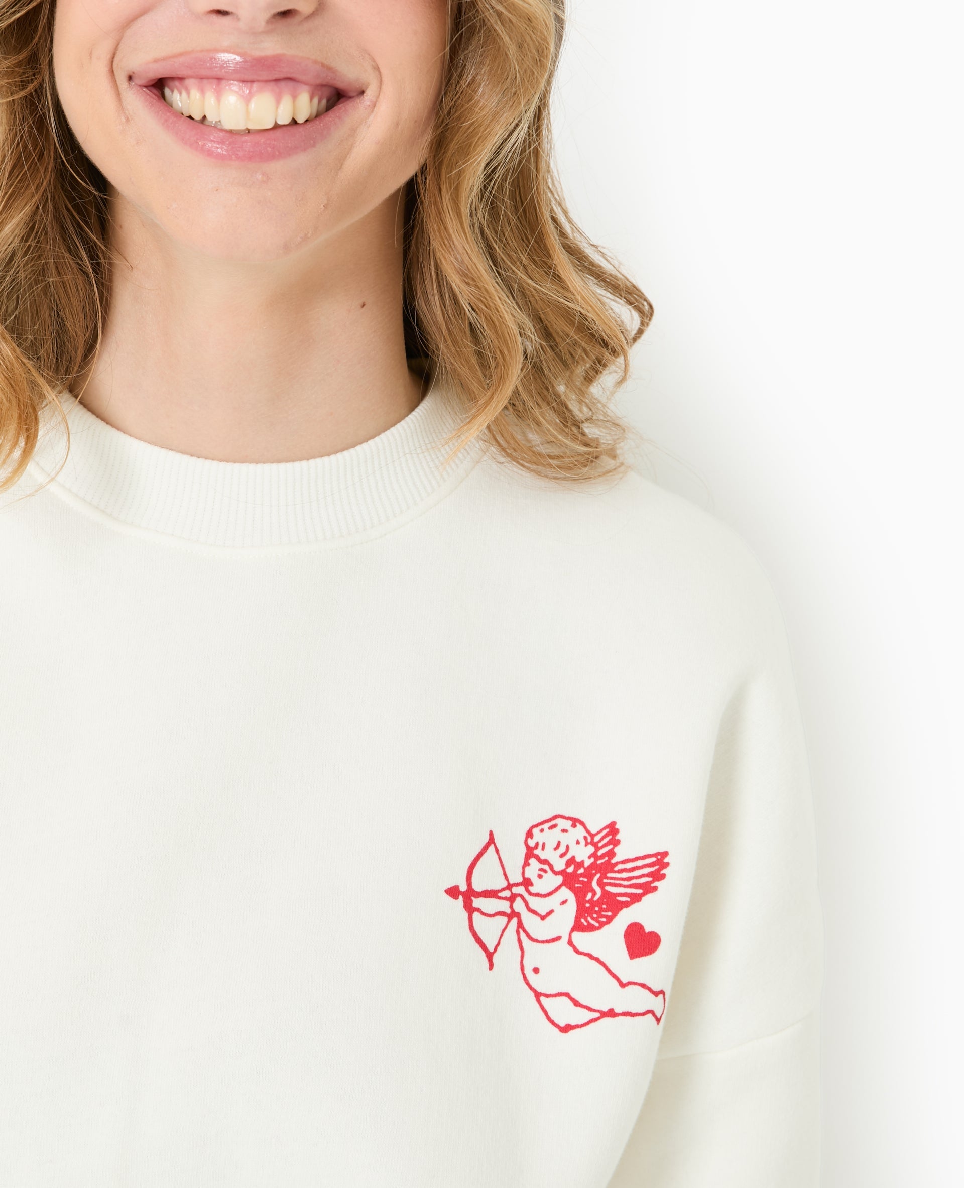 Sweat oversize avec print poitrine et dos