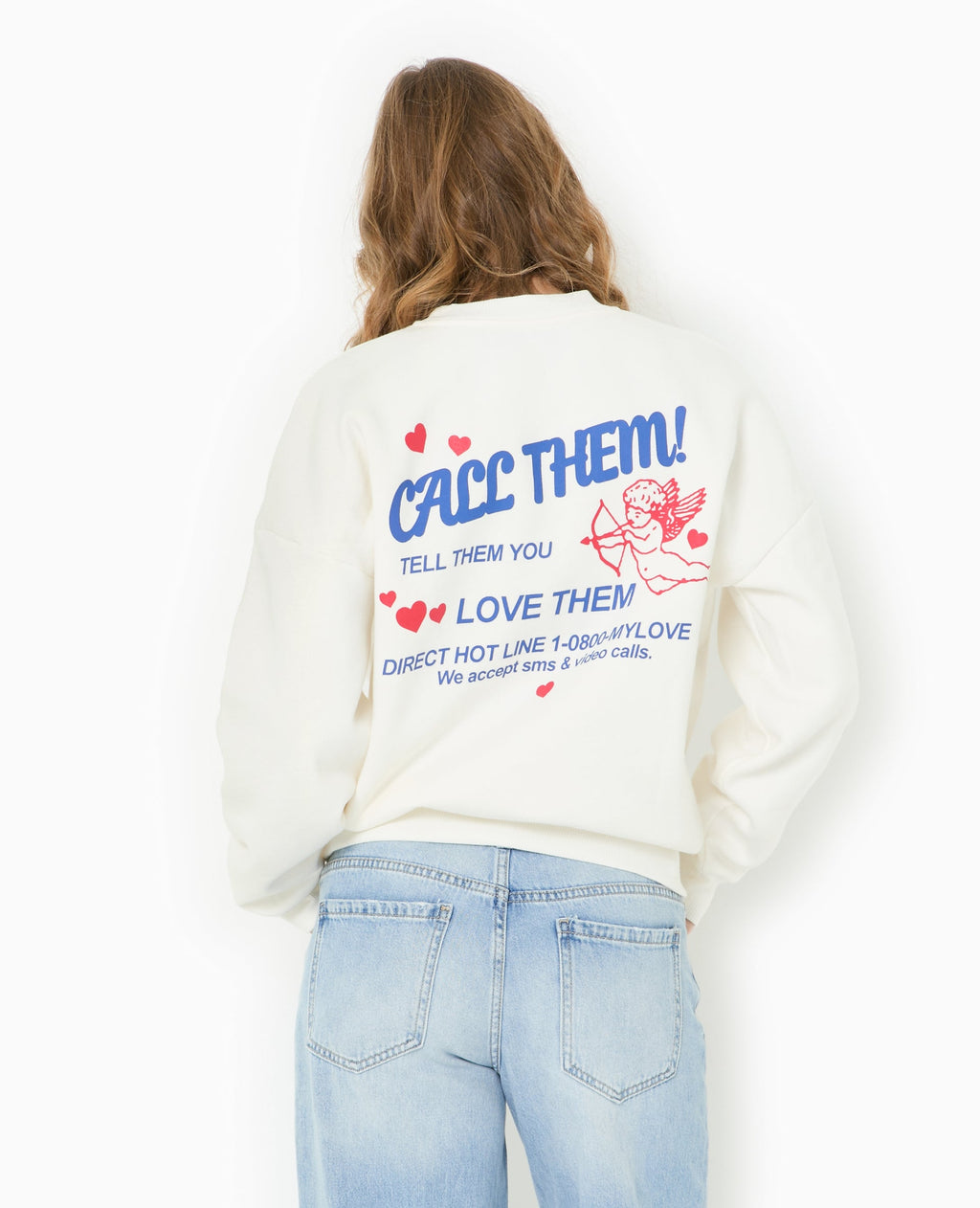 Sweat oversize avec print poitrine et dos