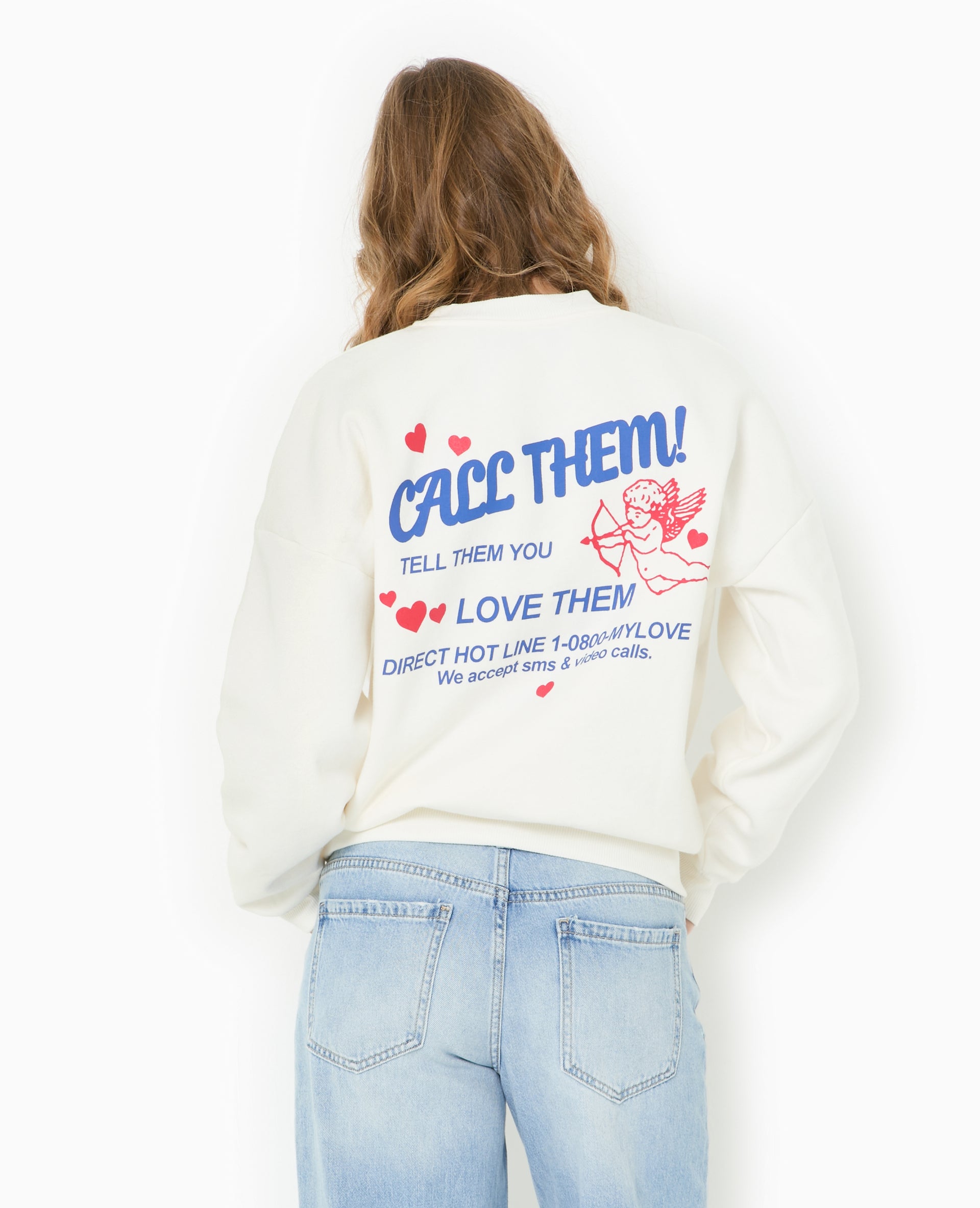 Sweat oversize avec print poitrine et dos