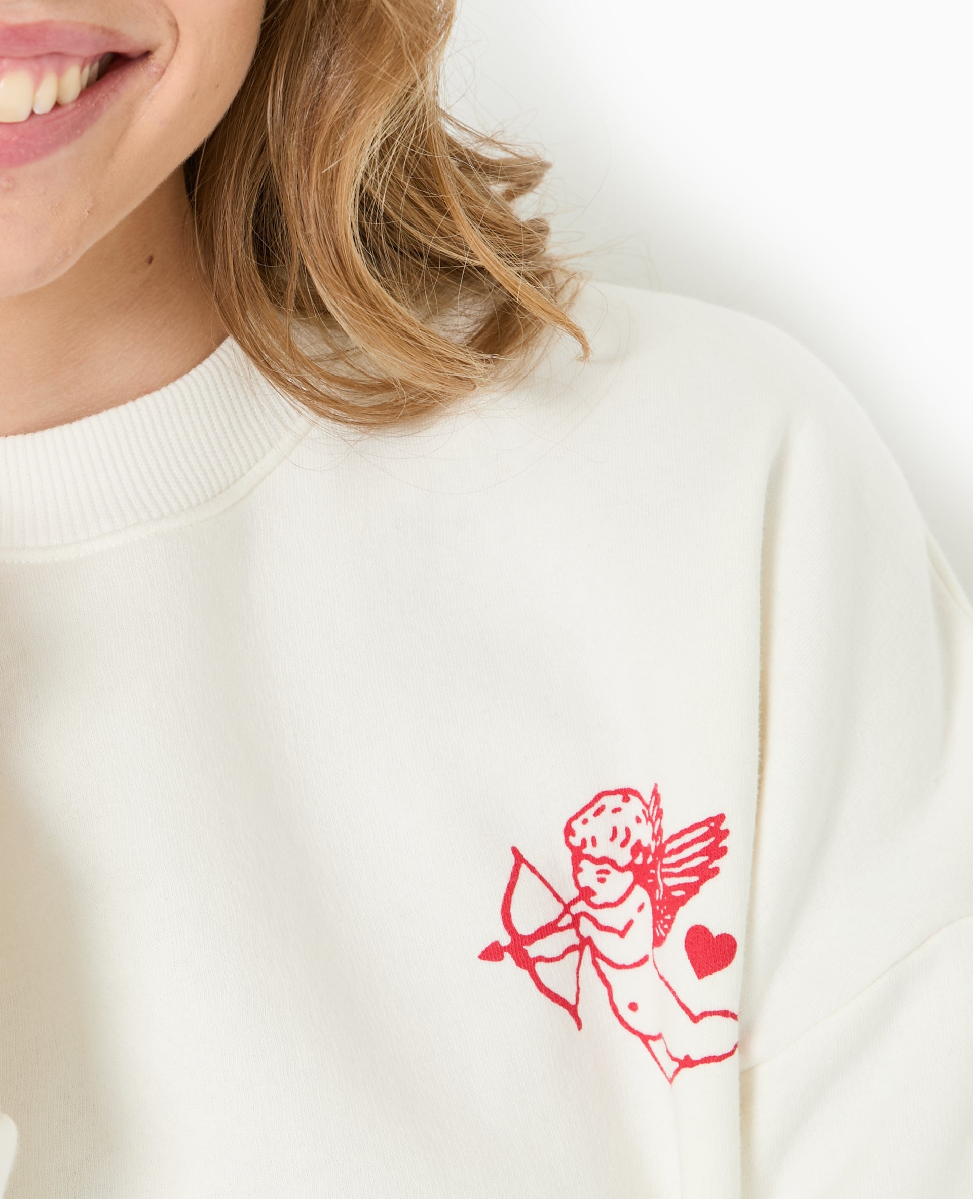 Sweat oversize avec print poitrine et dos